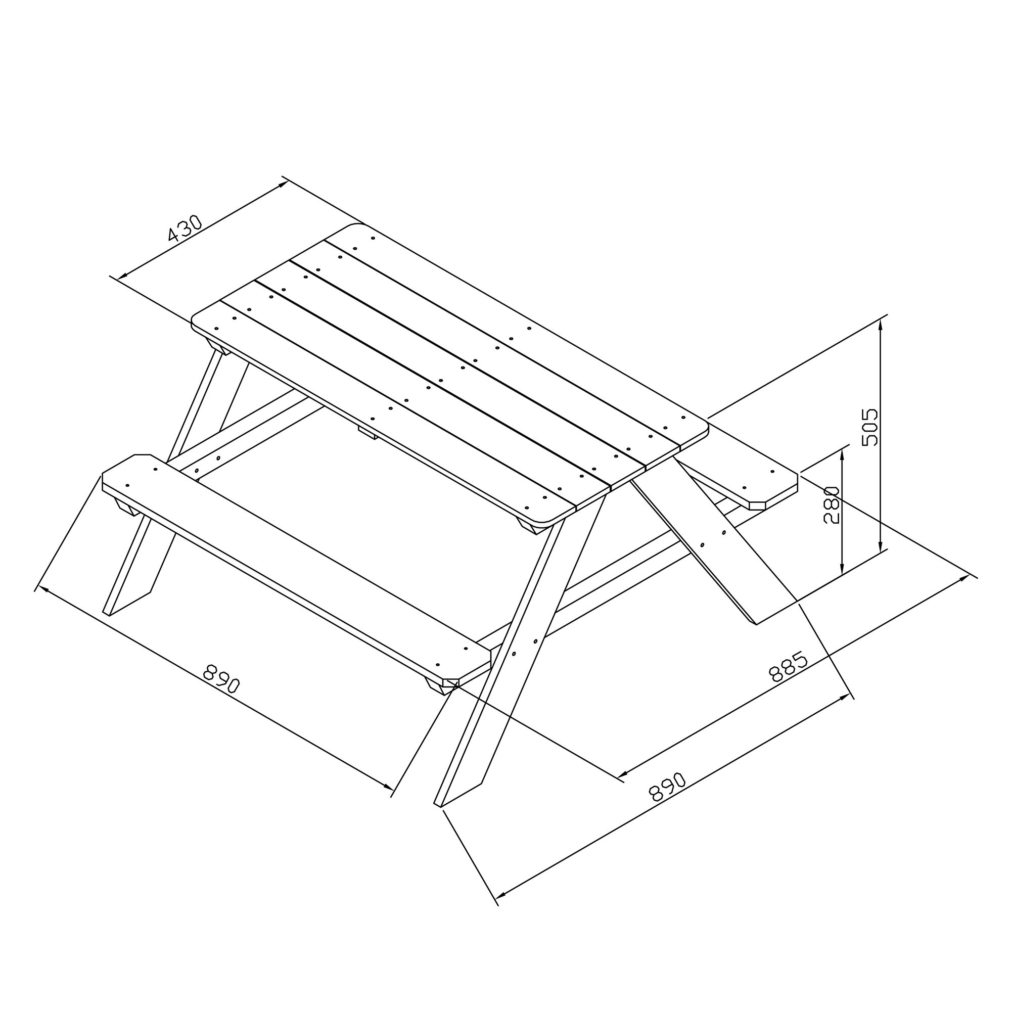 Sunny Dave Picnic Table - Brown