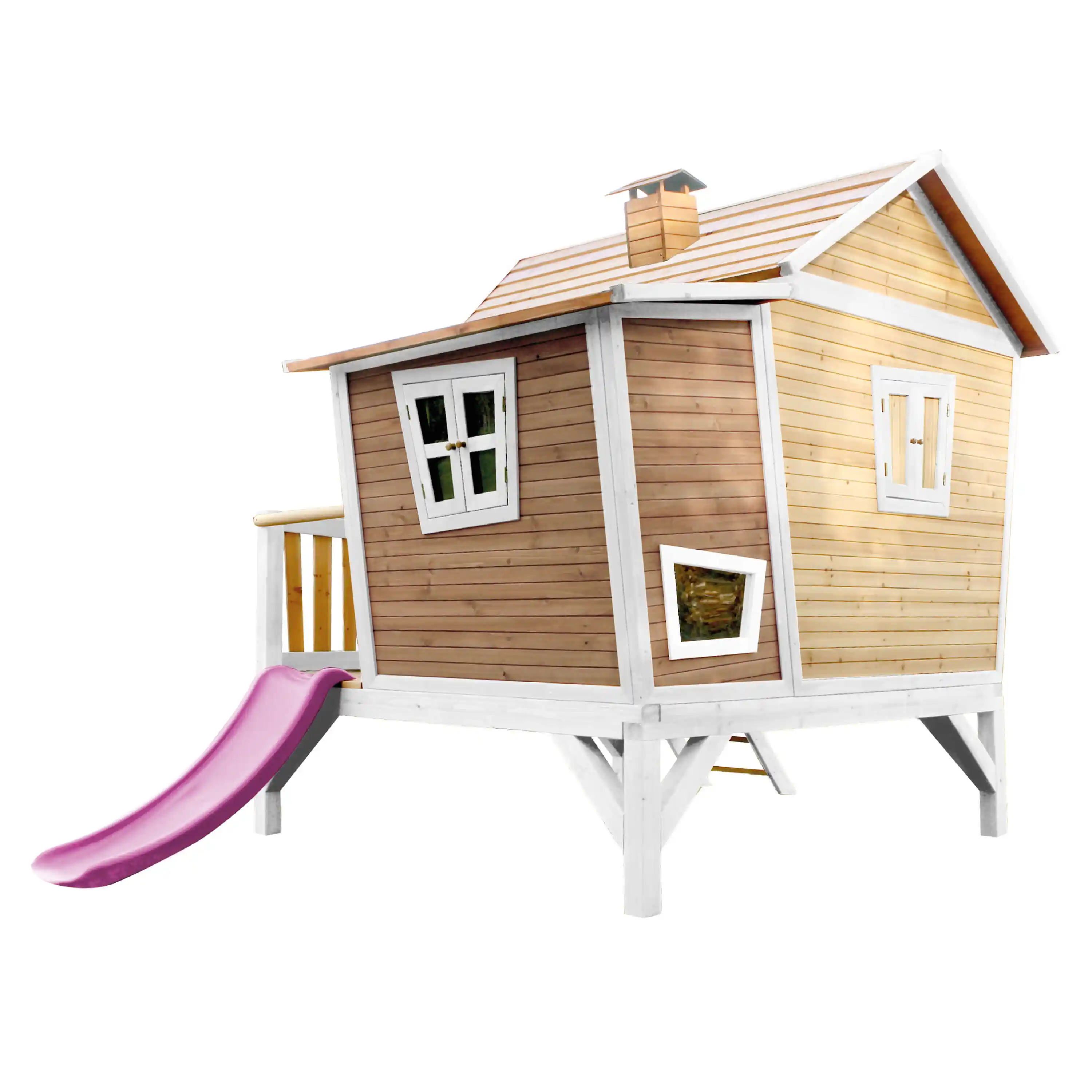 AXI Emma Playhouse Brown/White - Purple Slide