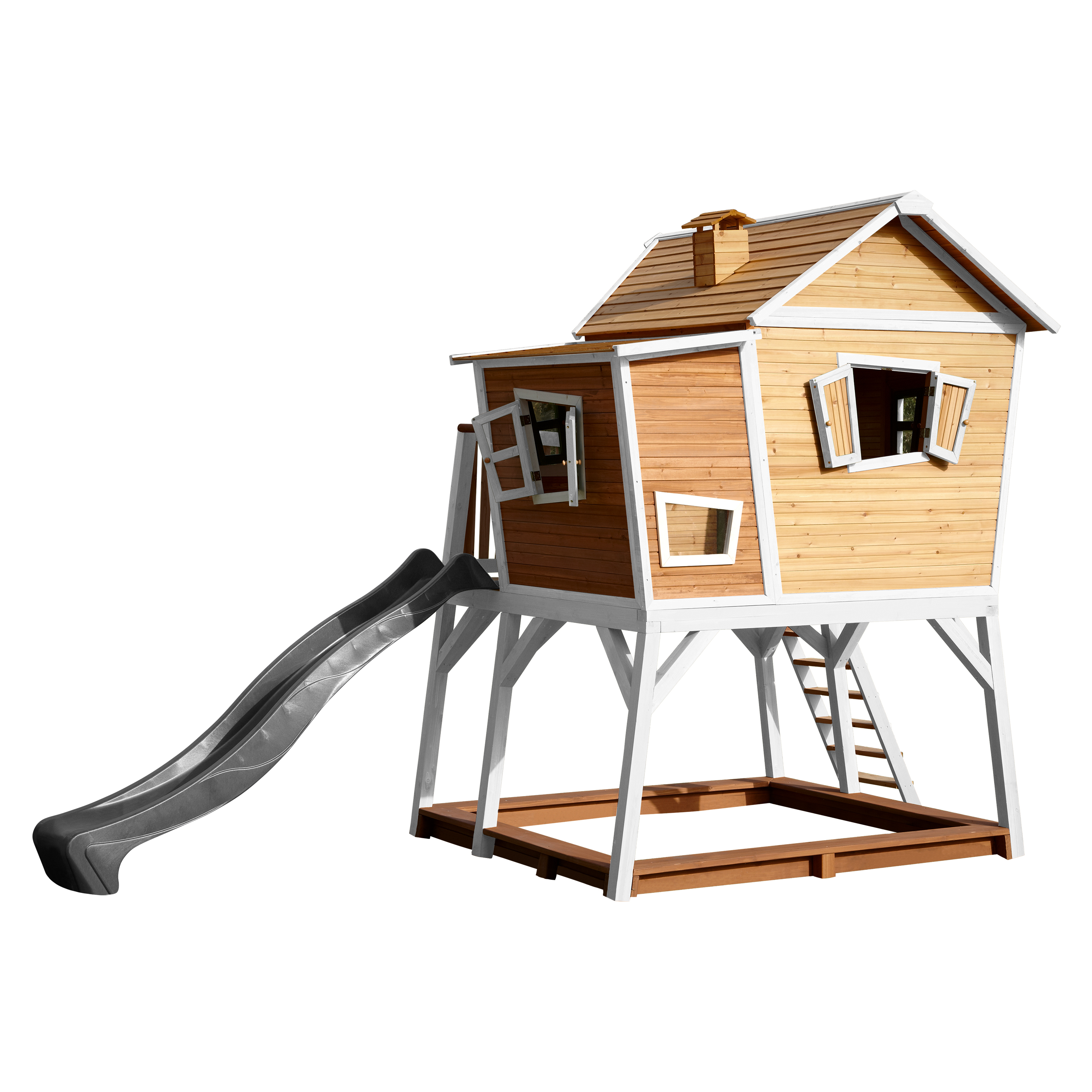 AXI Max Playhouse Brown/White - Grey Slide