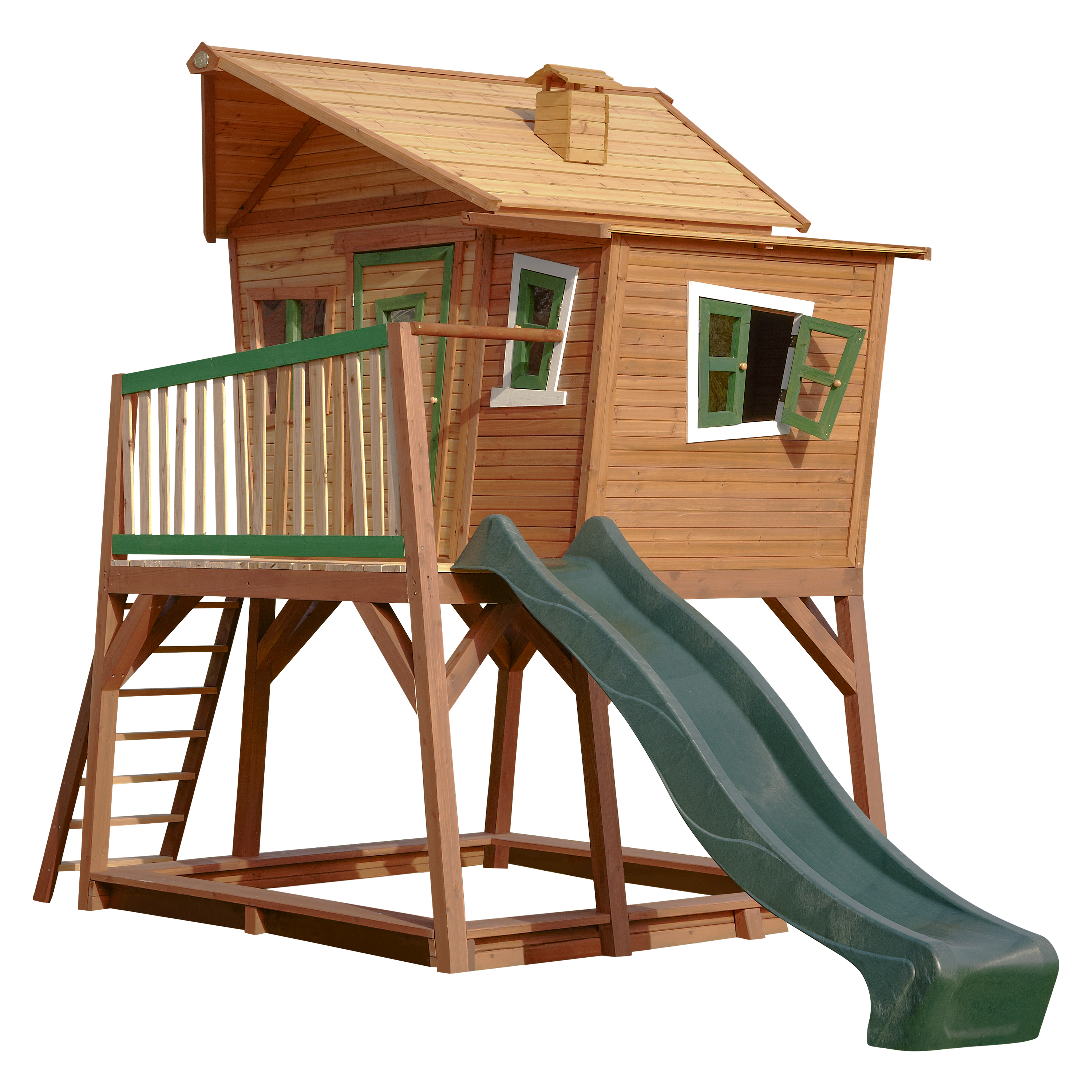 AXI Max Playhouse Brown/Green - Green Slide