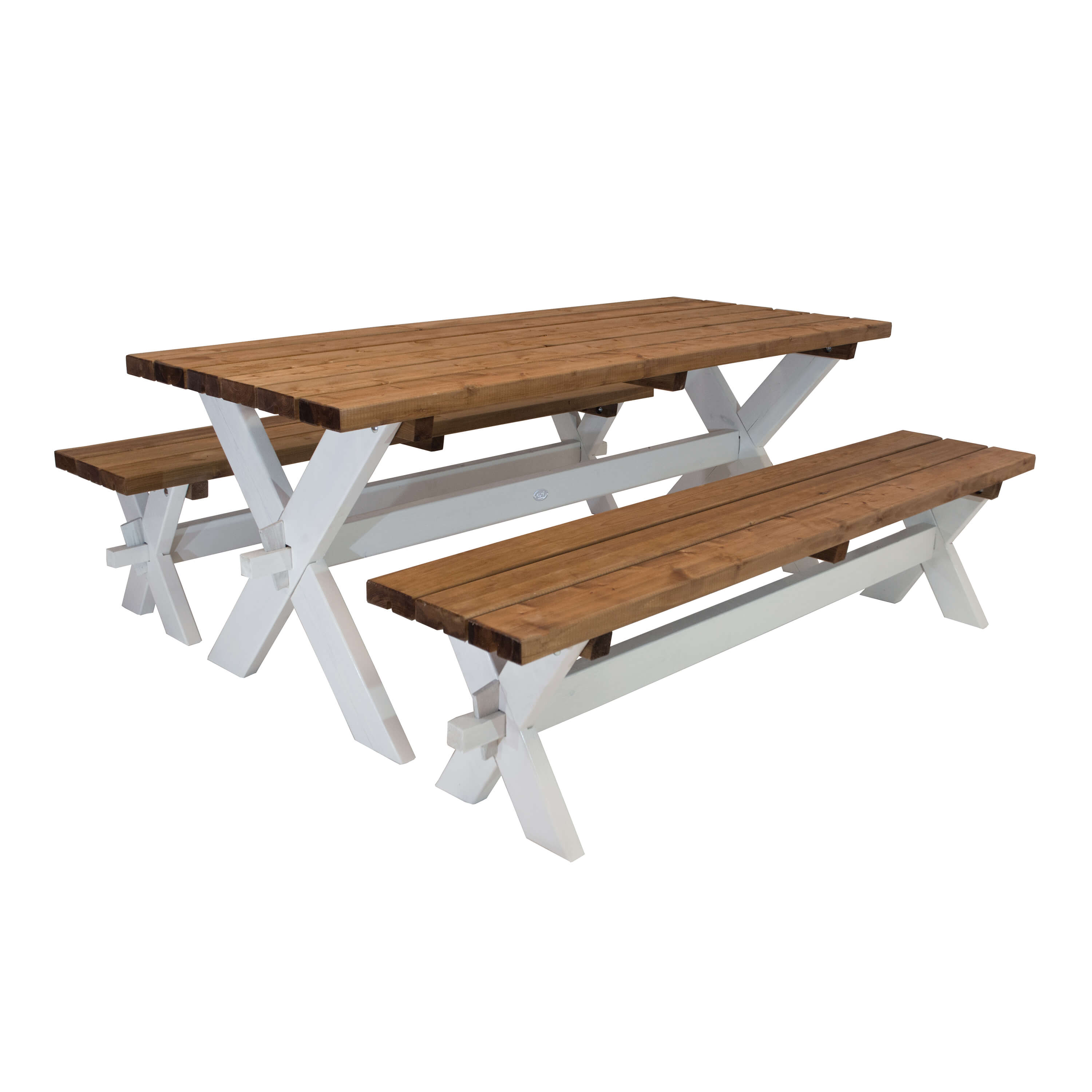 AXI Celine Picknicktafel met bankjes van hout 177 cm - Bruin/wit