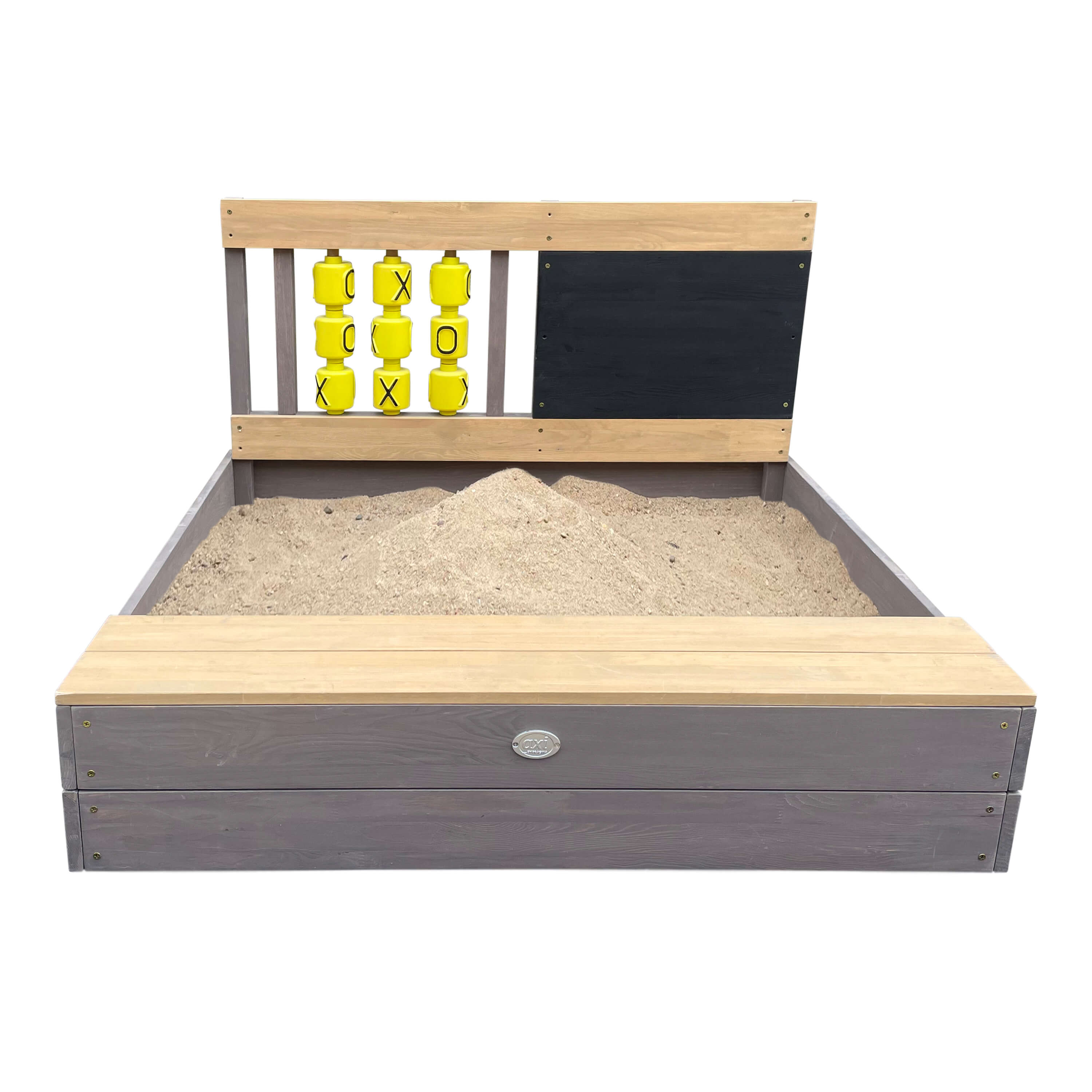 AXI Kitty Sandbox with Tic Tac Toe - Grey/Brown