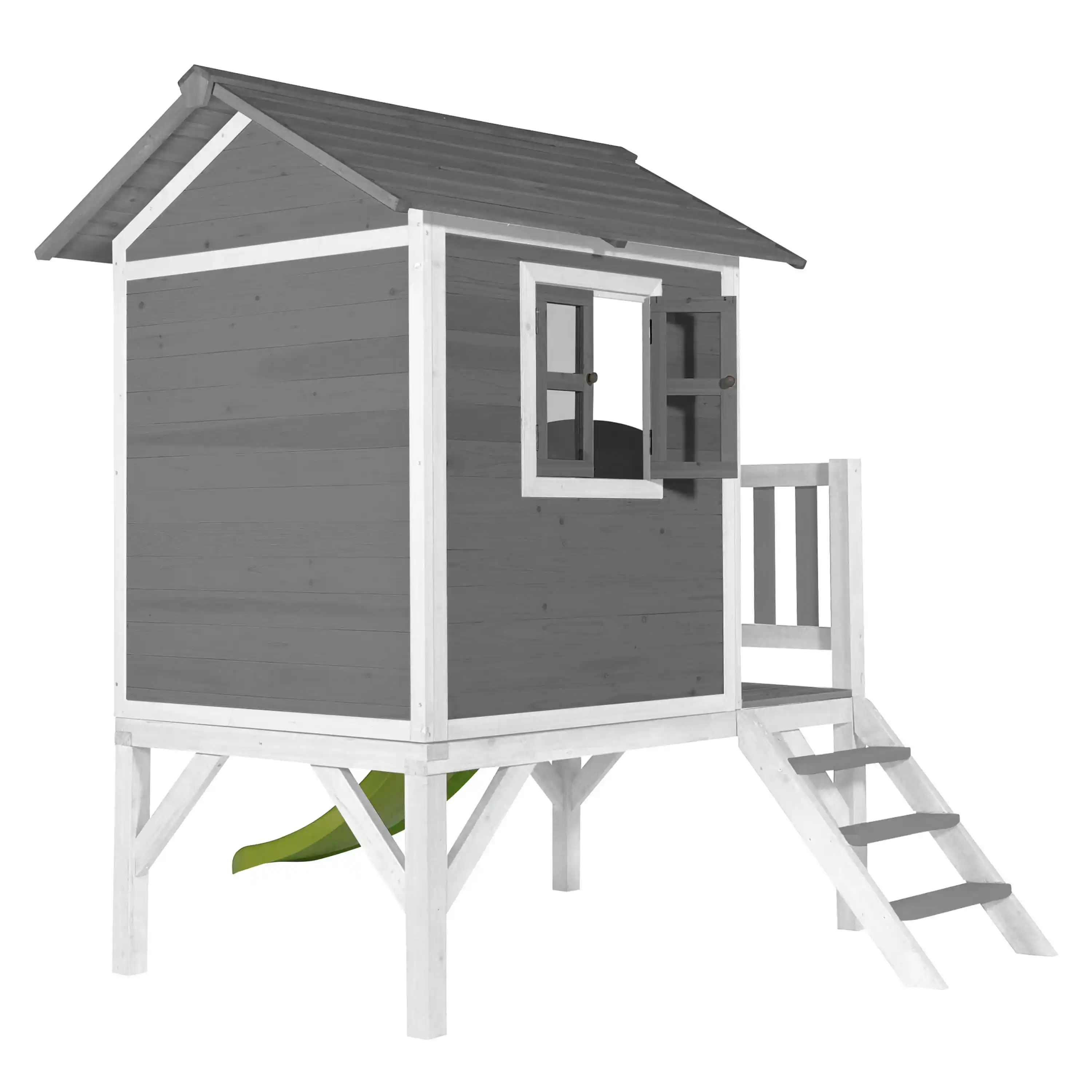 AXI Lodge XL Playhouse Cool Grey - Lime Green Slide