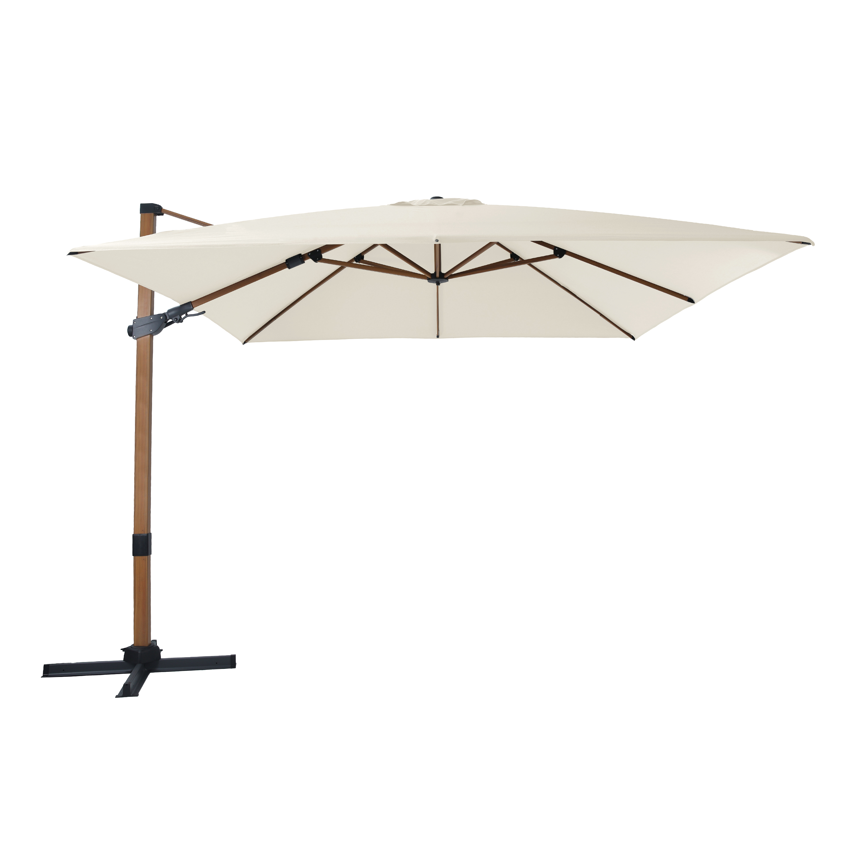 AXI Apollo Premium Cantilever Parasol 300x300cm - Wood-look/Beige