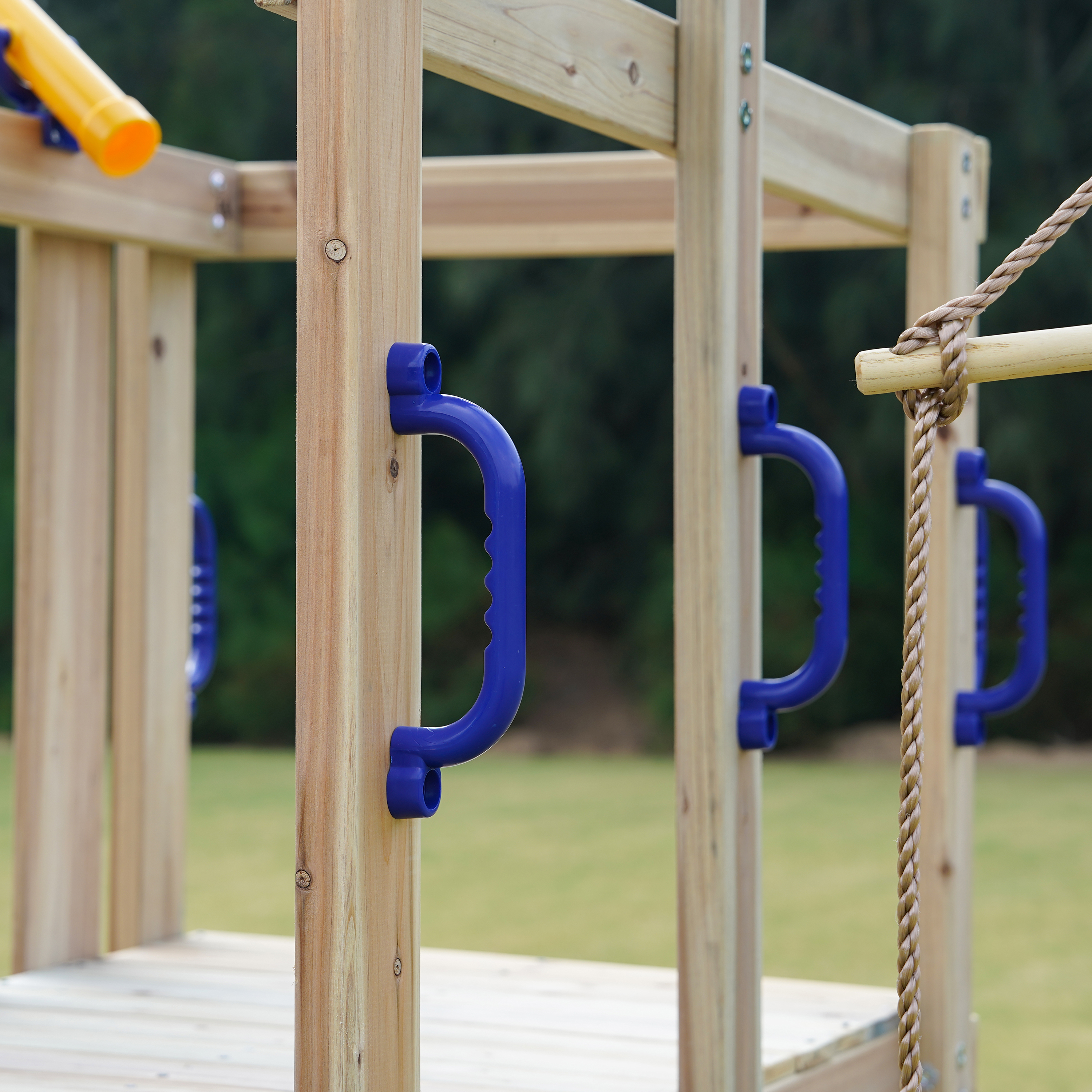 AXI Moos Climbing Frame with Double Swing Set - Blue Slide