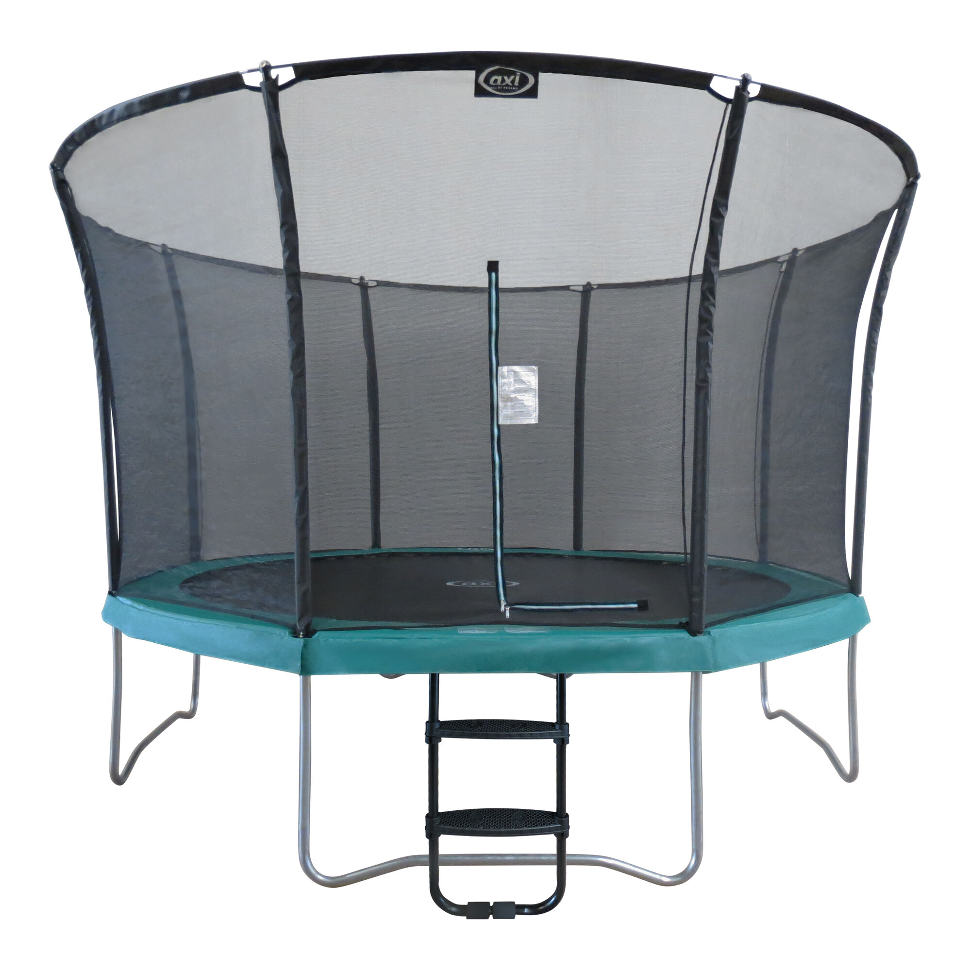 productfoto AXI Denver Trampoline 12ft met ladder Onground Groen