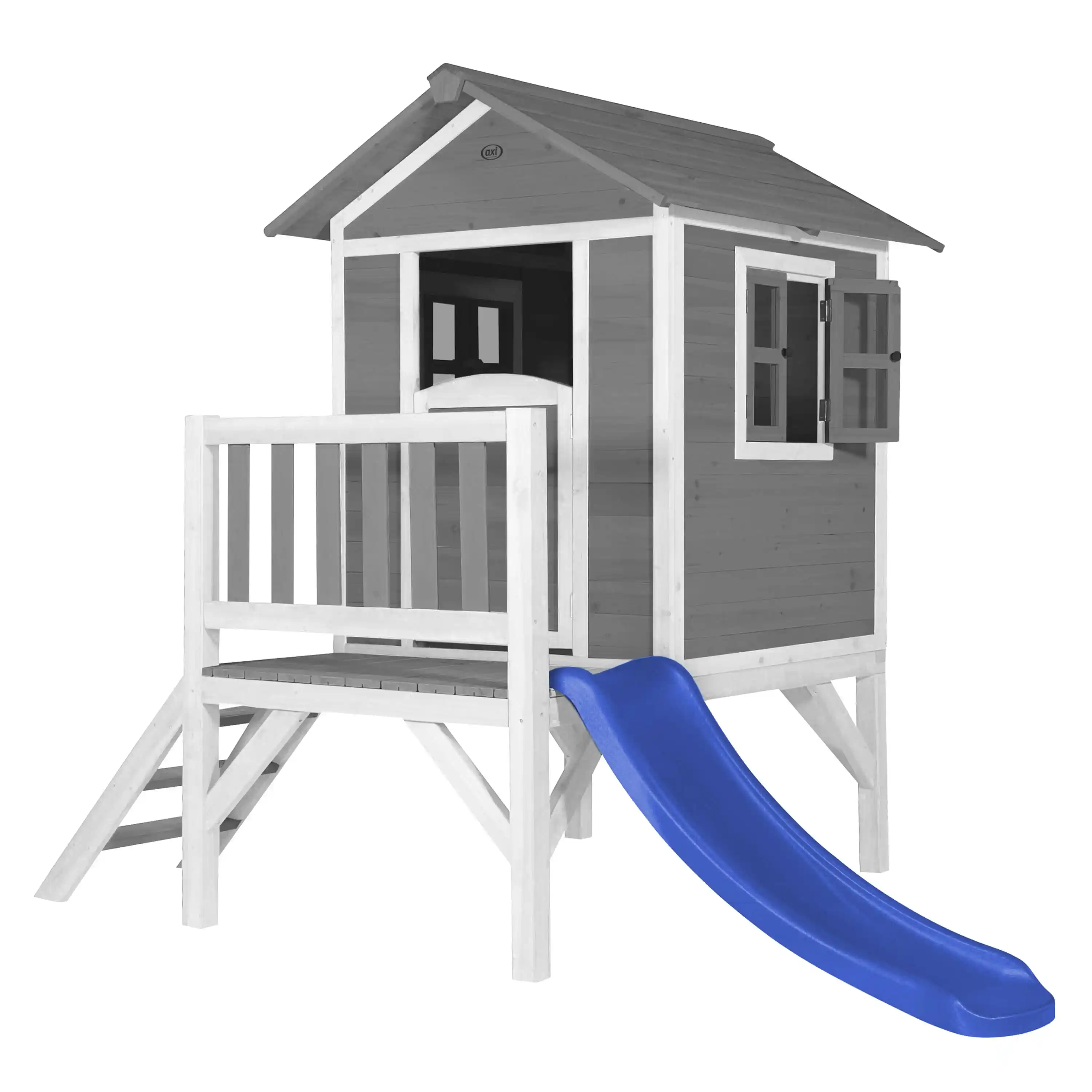 AXI Lodge XL Playhouse Cool Grey - Blue Slide