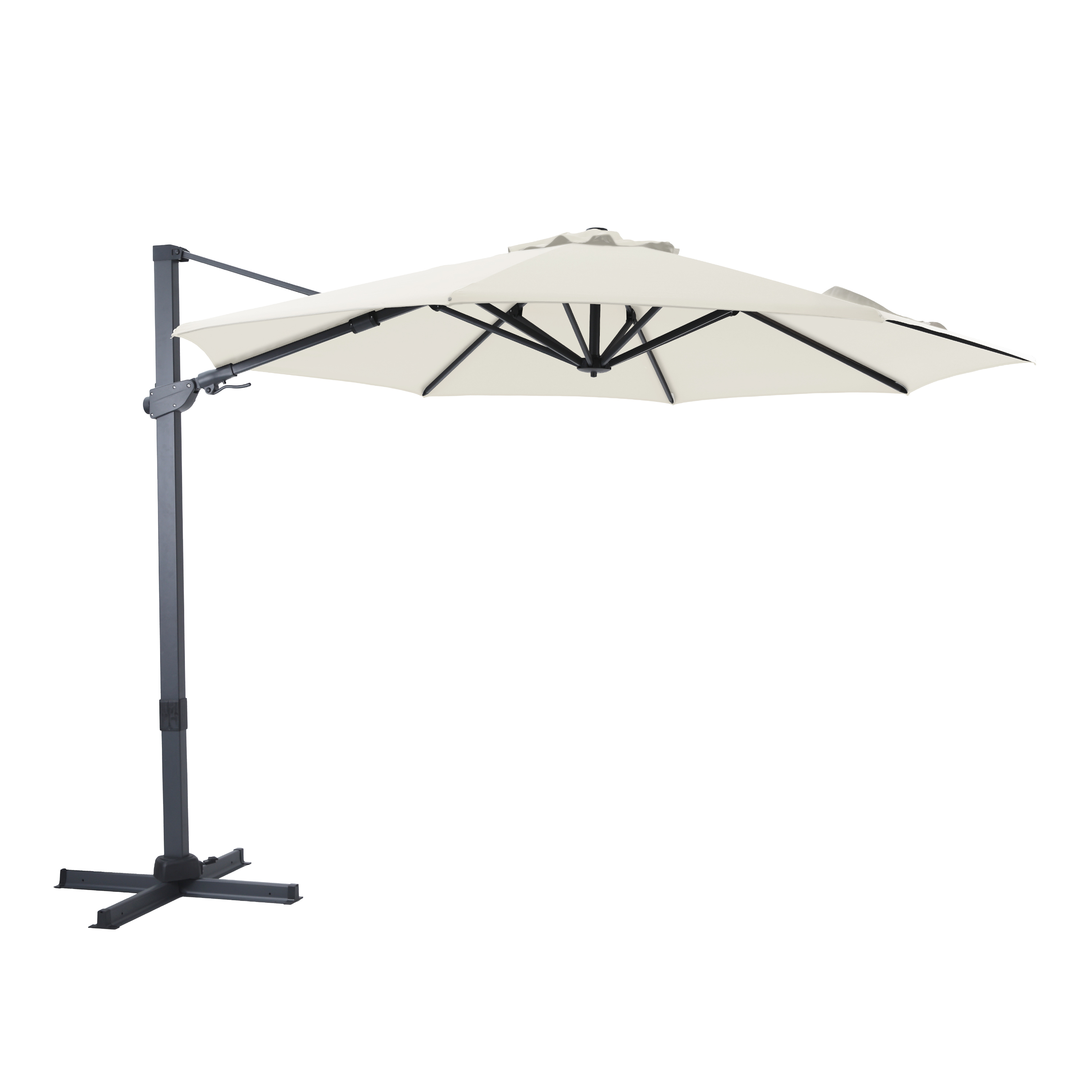 AXI Cyrus Premium Cantilever Parasol Ø 300cm Round - Grey/Beige