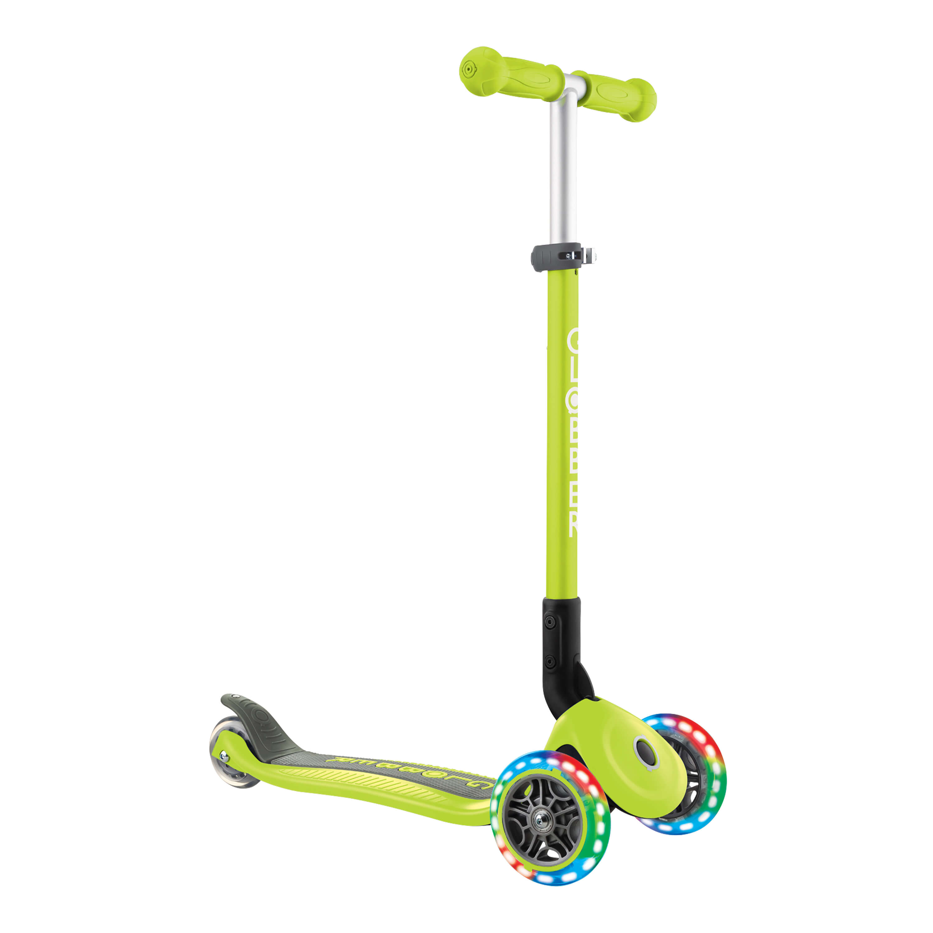 Globber Primo Foldable Lights Scooter - Green