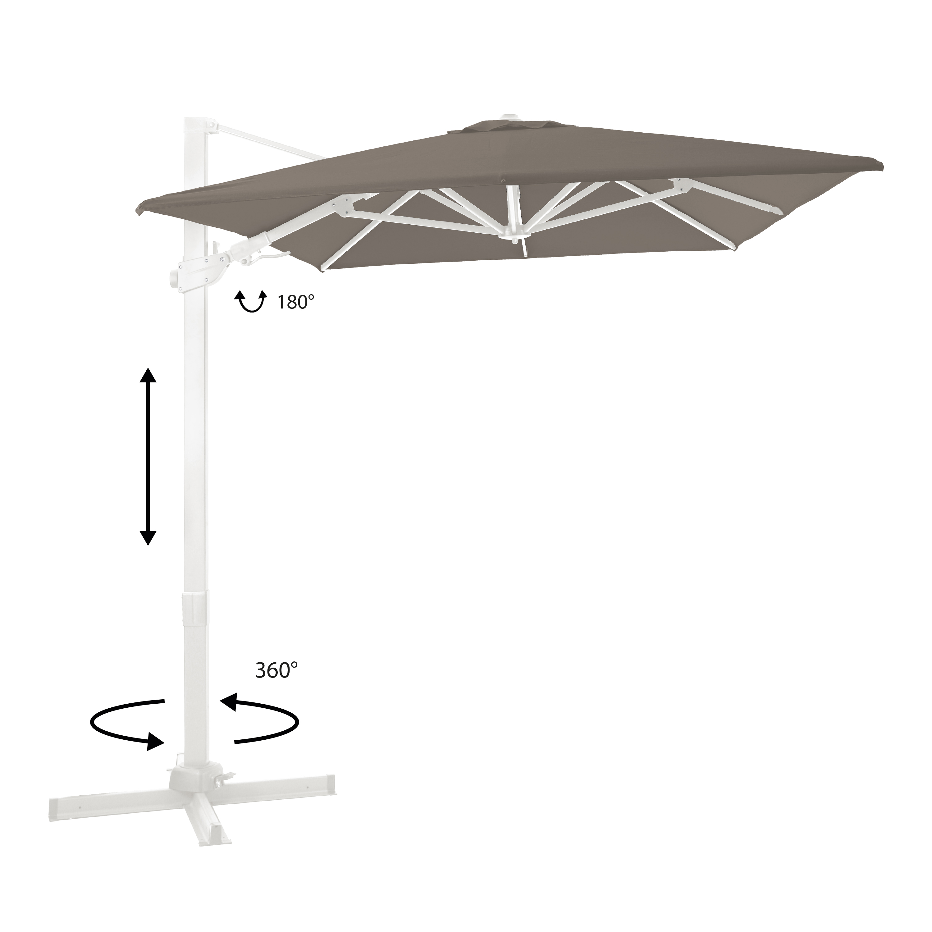 AXI Milad Premium Cantilever Parasol 200x300cm - White/Taupe