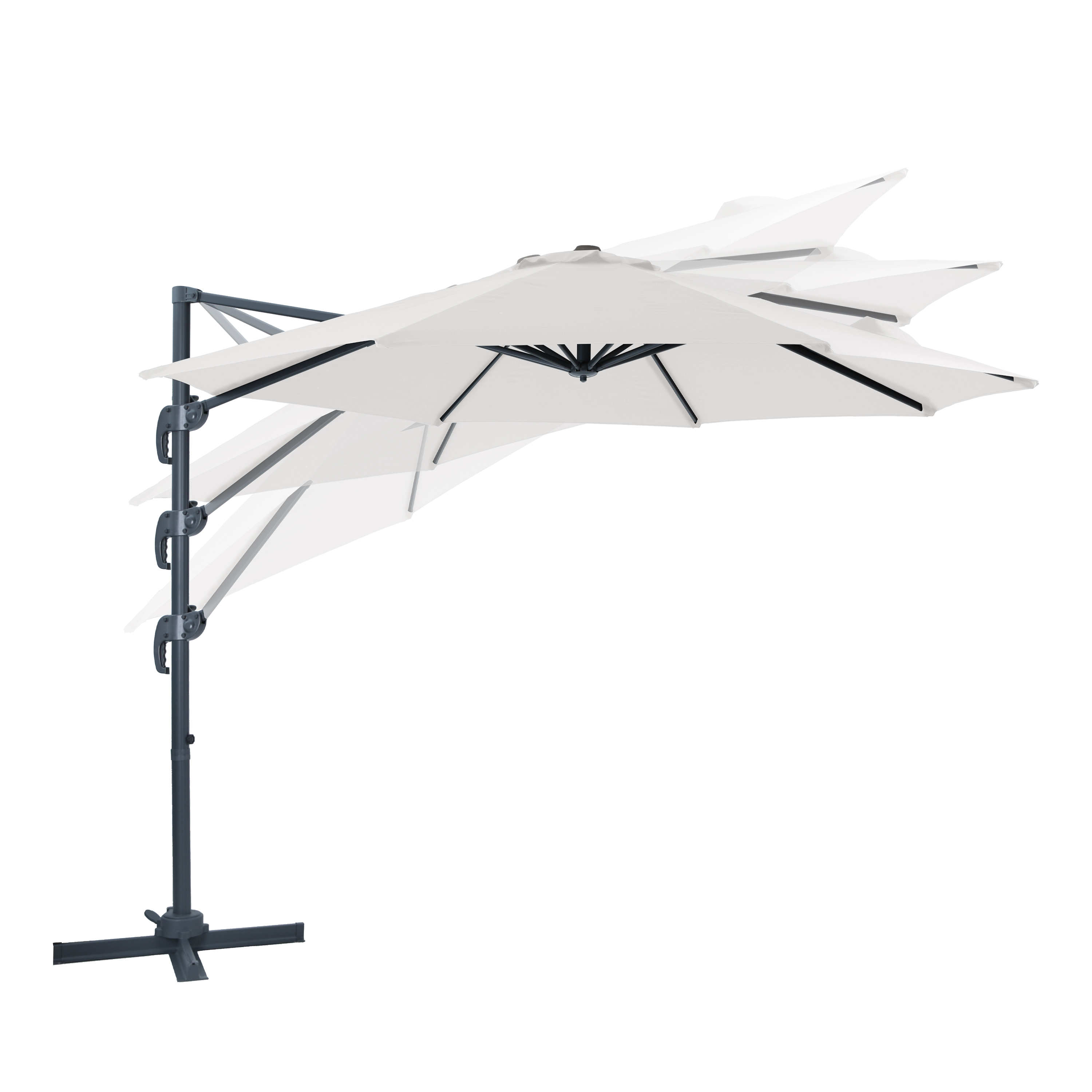 AXI Marisol Cantilever Parasol Ø 300cm Round - Grey/Beige