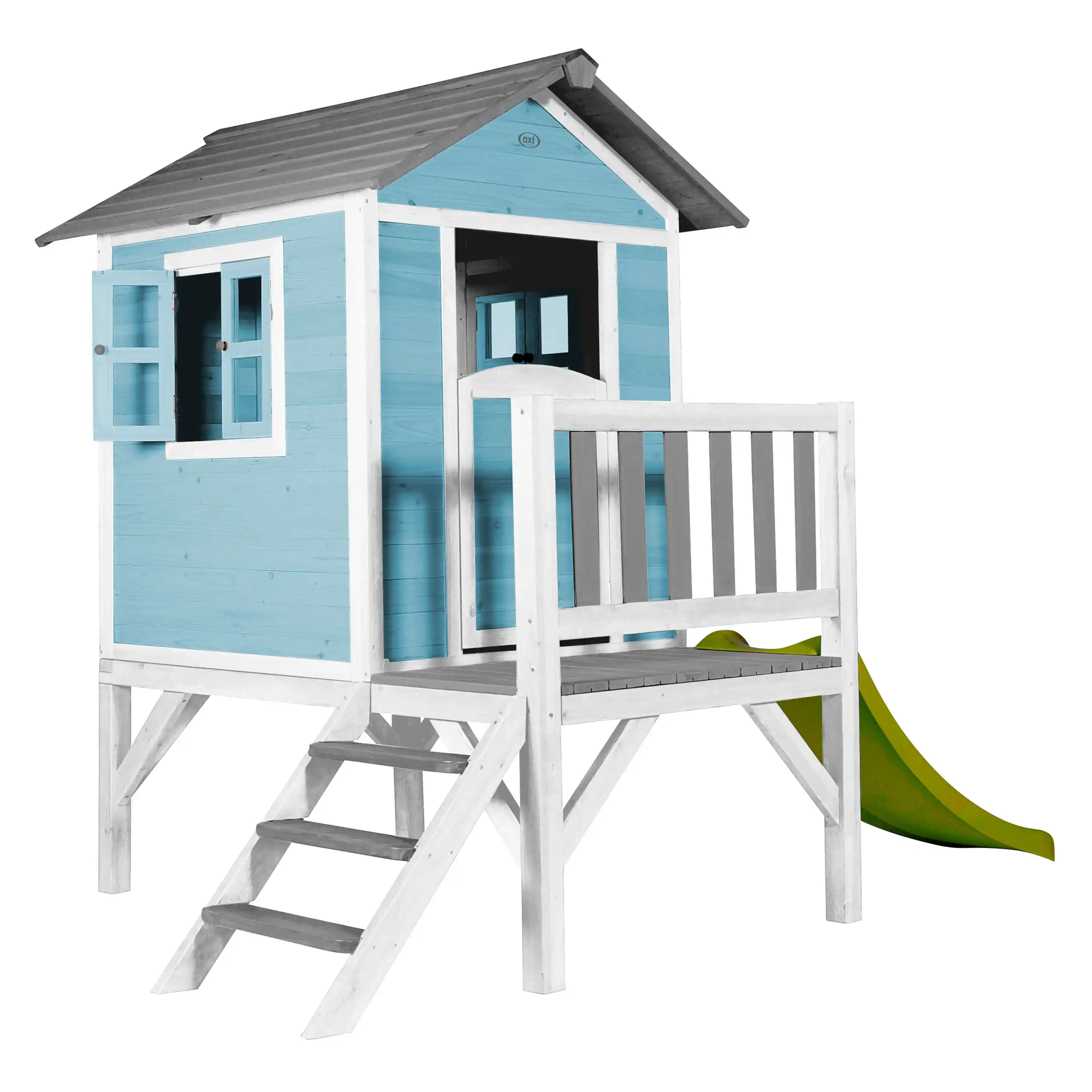 AXI Lodge XL Playhouse Caribbean Blue - Lime Green Slide