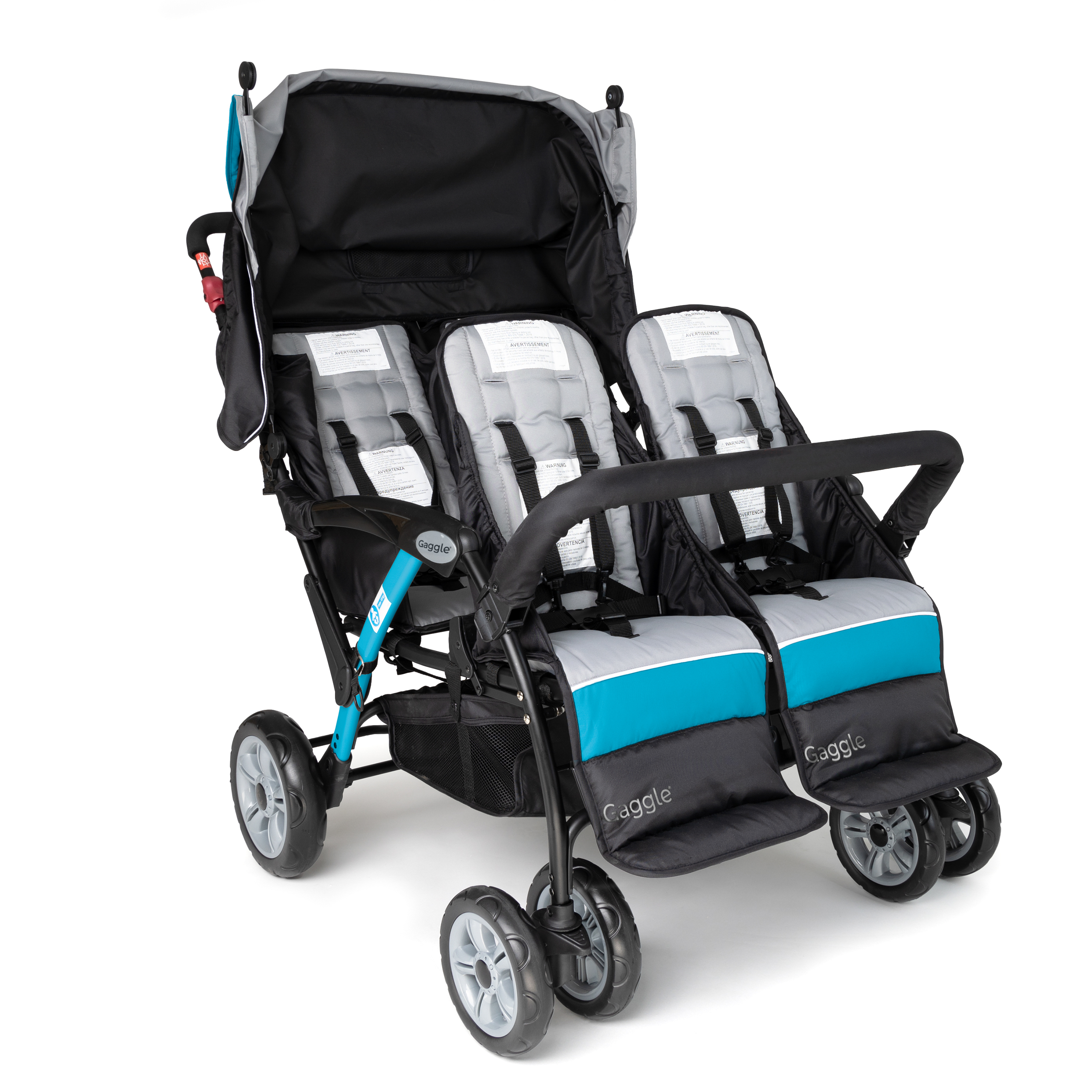 Gaggle Odyssey 4x4 Quad Stroller for 4 Children - Turquoise