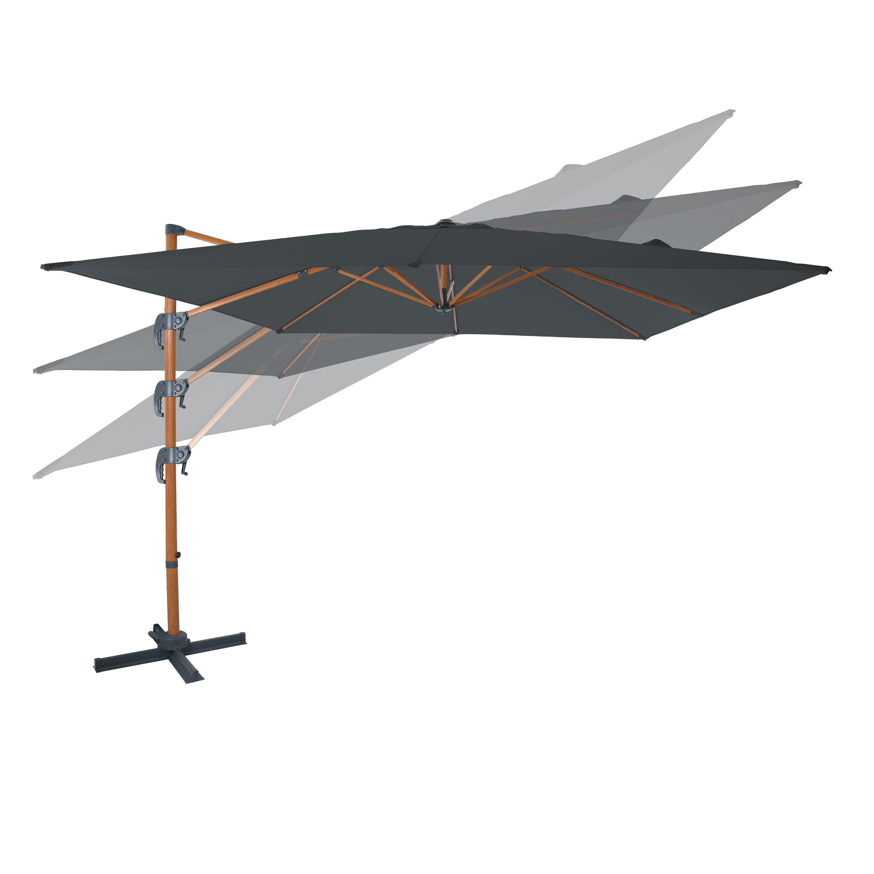 AXI Nima Cantilever Parasol 300x300 cm - Wood-look/Grey