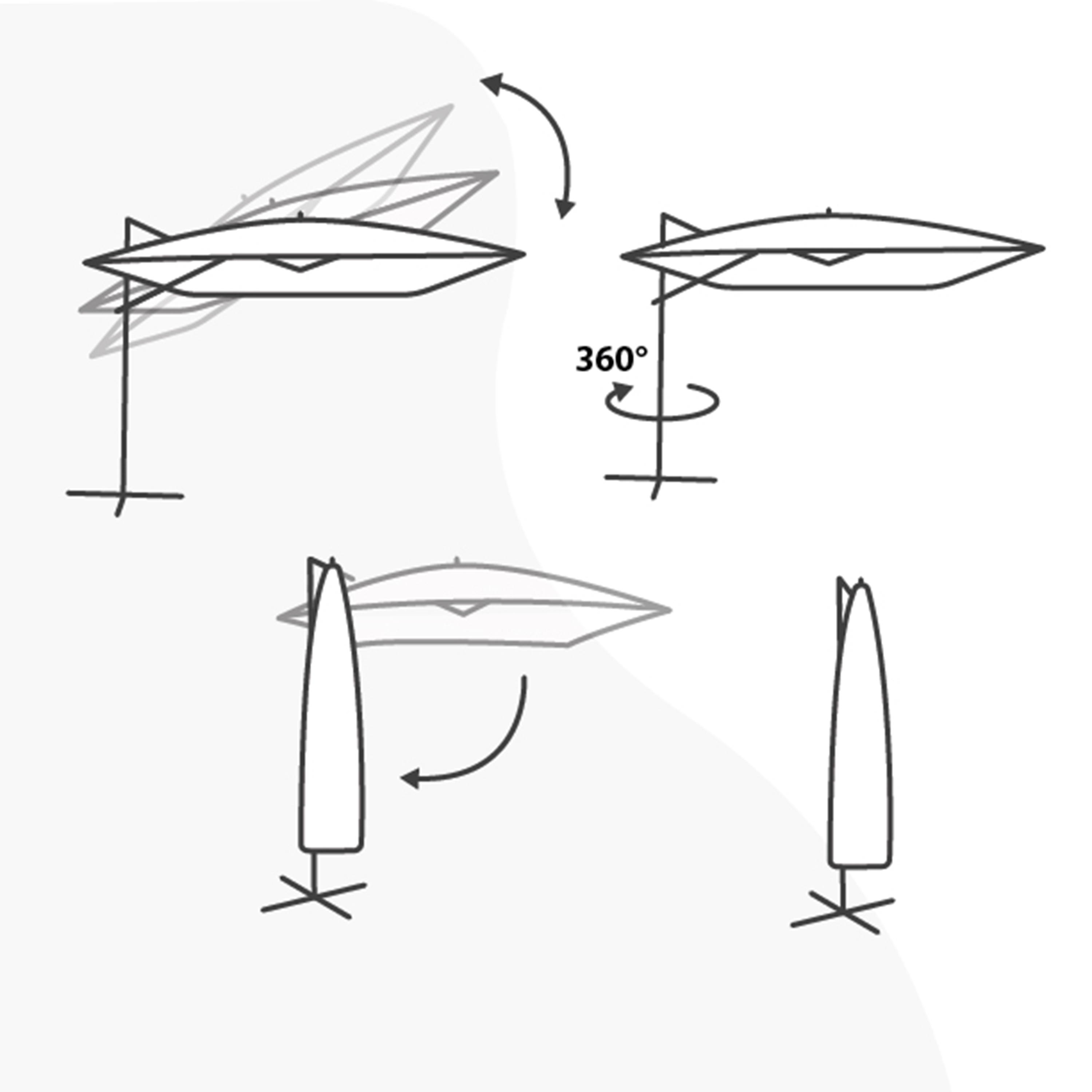 AXI Nima Floating Parasol 300x300 Oak Look/Beige