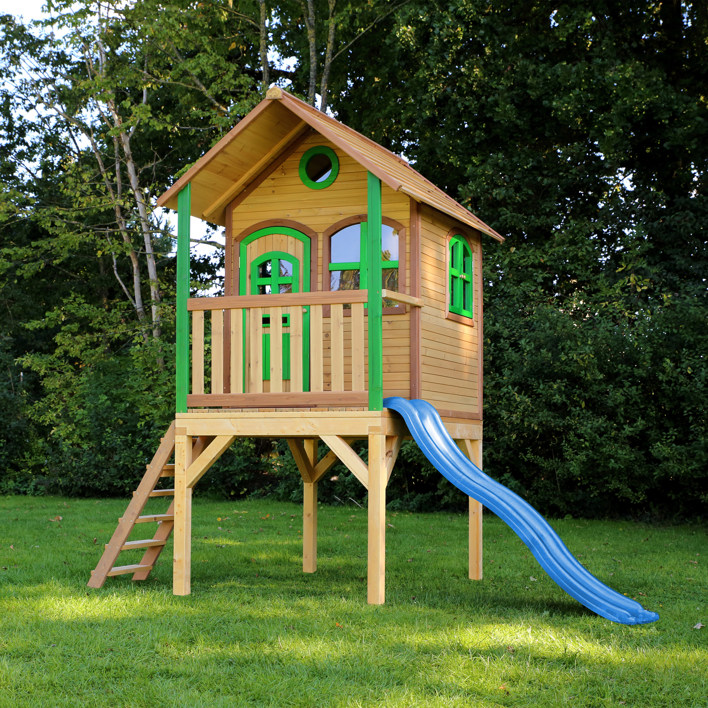AXI Laura Playhouse Brown/green - Blue Slide
