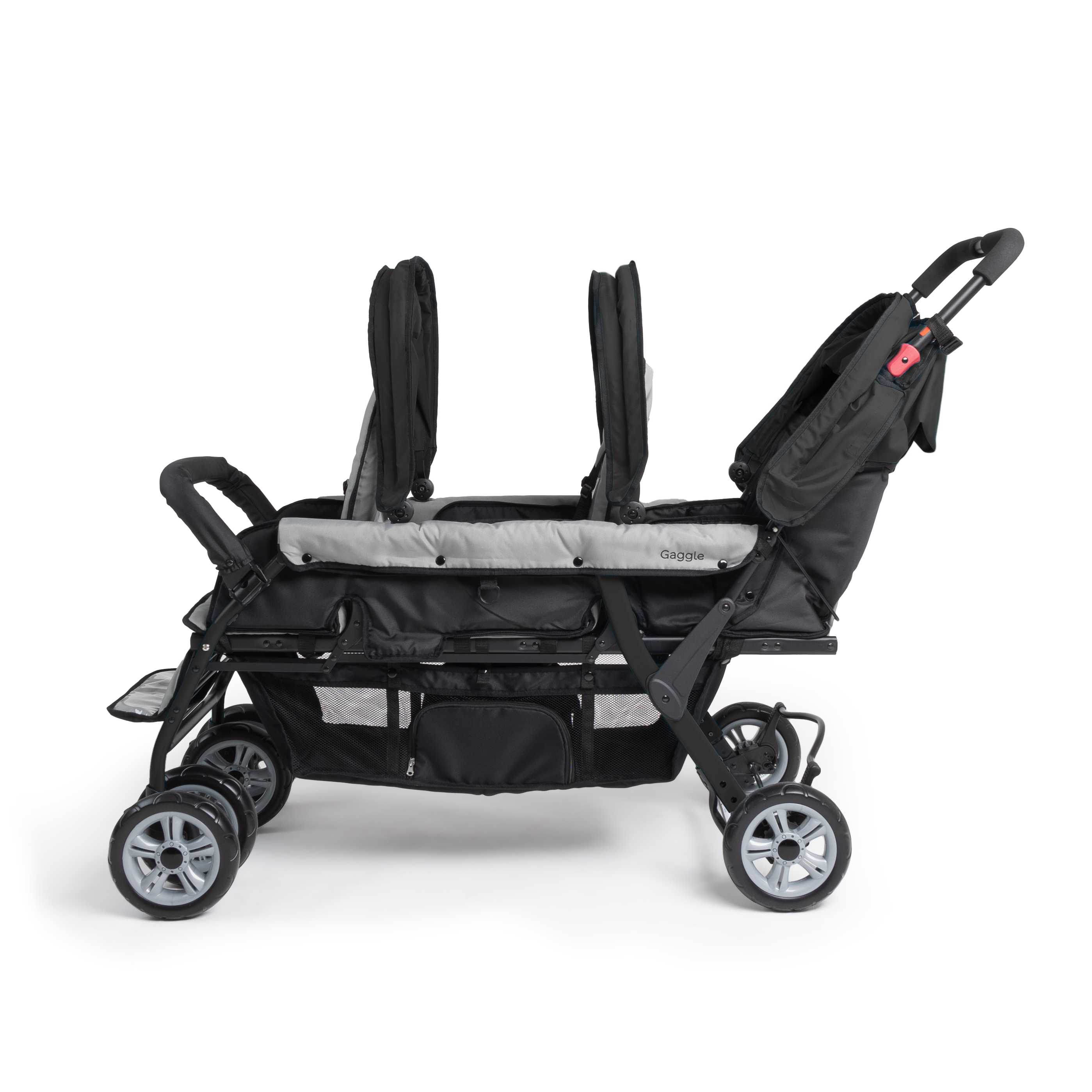 Gaggle Compass Stroller for 3 Children - Black