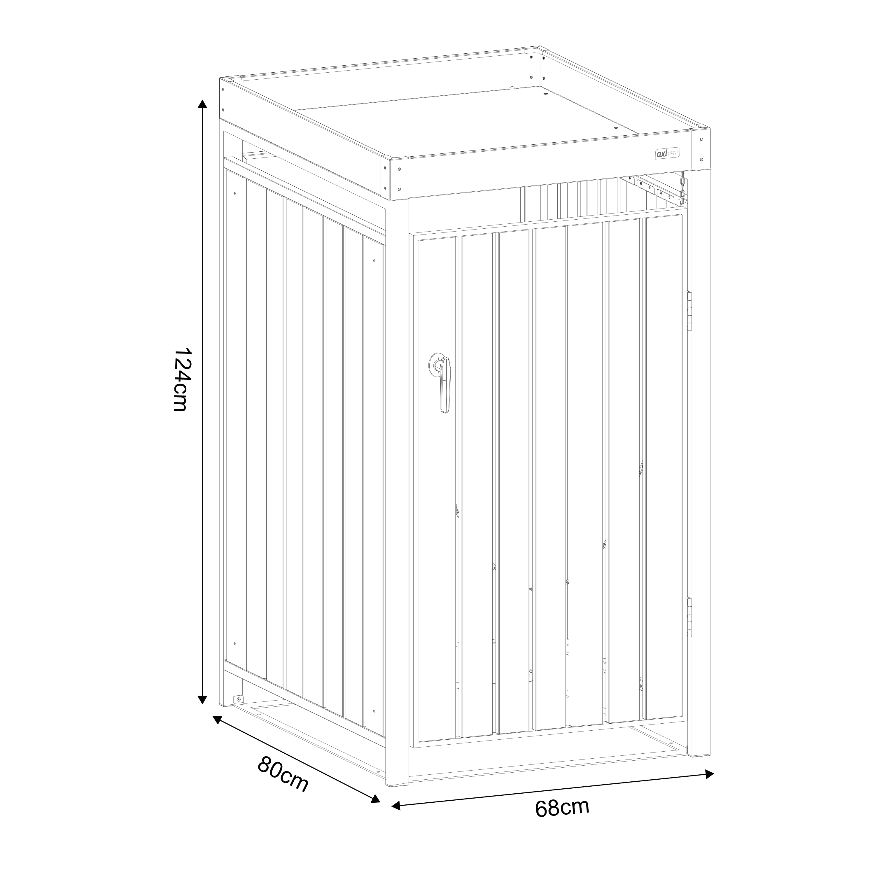 AXI Leon Metal Garbage Bin Shed with Planter - 1 Garbage Bin