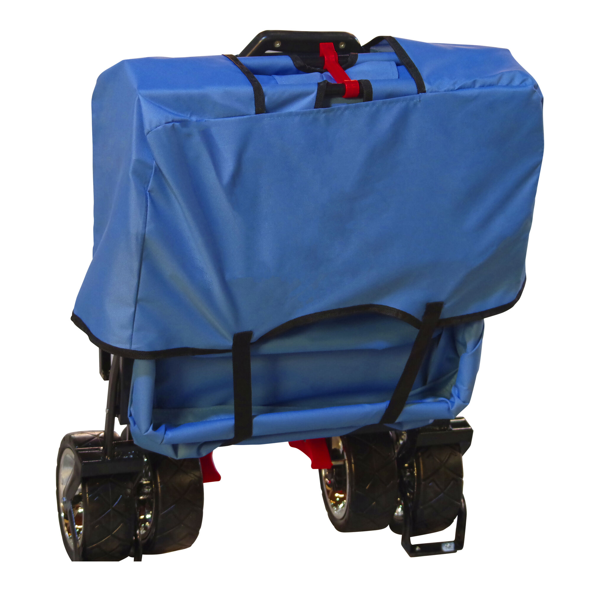 productfoto AXI AB210 Opvouwbare Bolderwagen met dak, tas, rem en duwstang Blauw