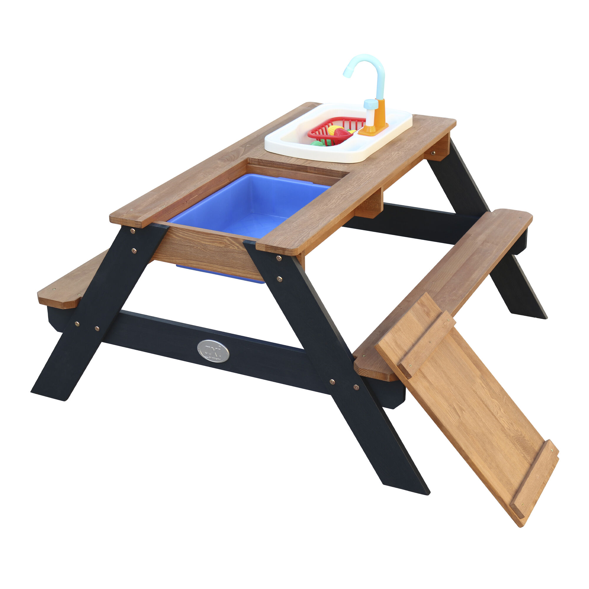 productfoto AXI Emily Zand & Water Picknicktafel met Speelkeuken wastafel Antraciet/bruin