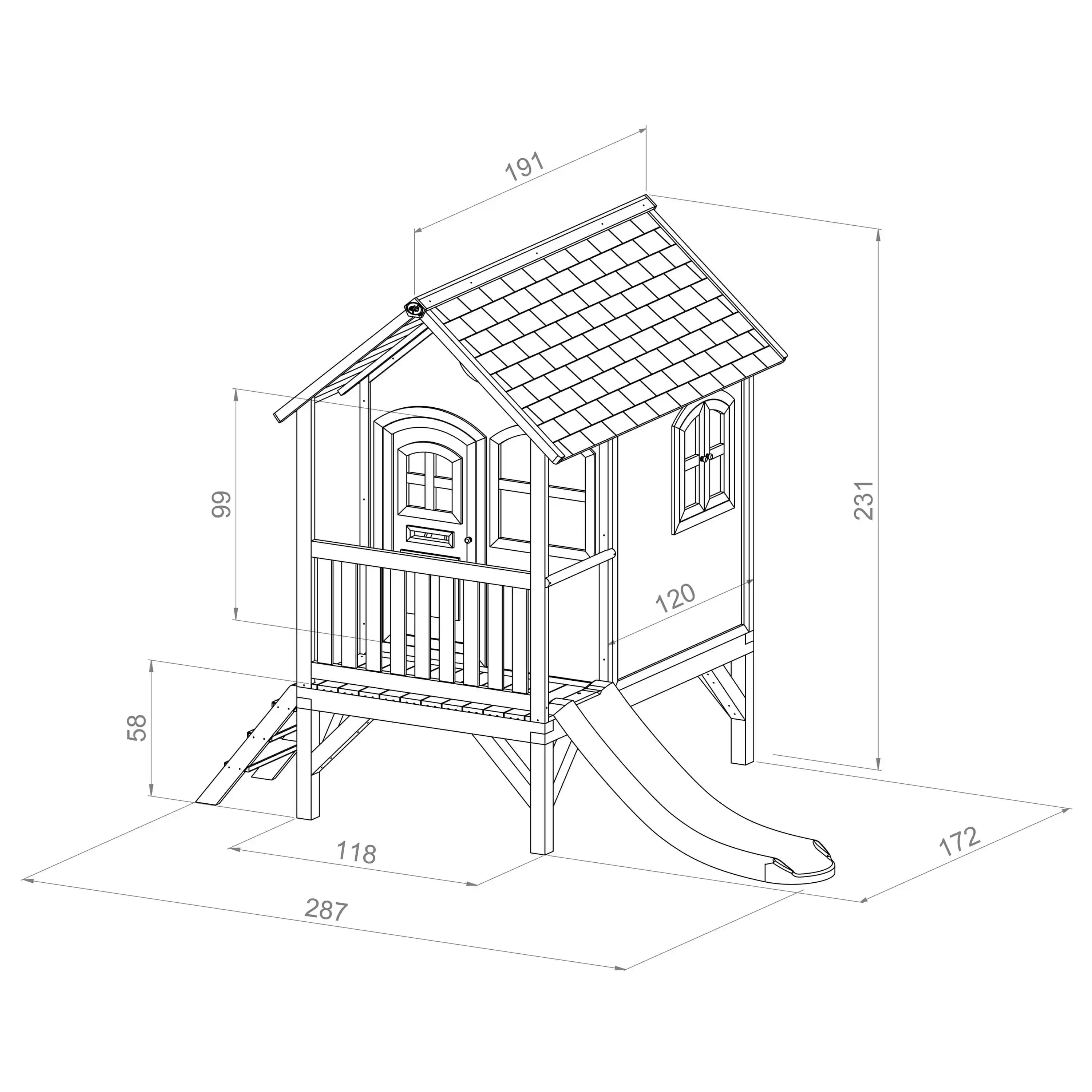 AXI Tom Playhouse Brown/White - White Slide