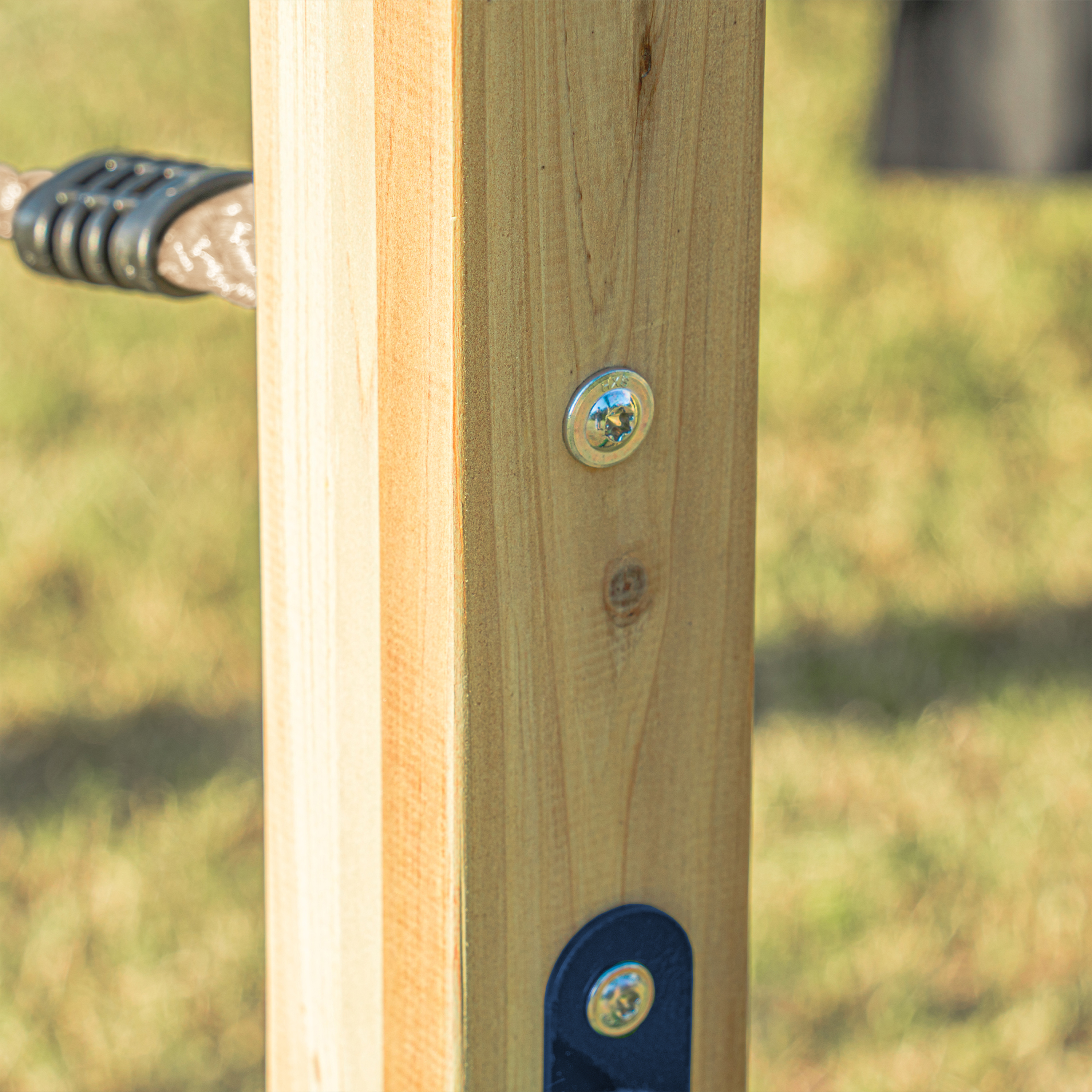 AXI Boris Wooden Playcentre with Swings. Trapeze. Climbing Nets and Monkey Bars – Grey Slide