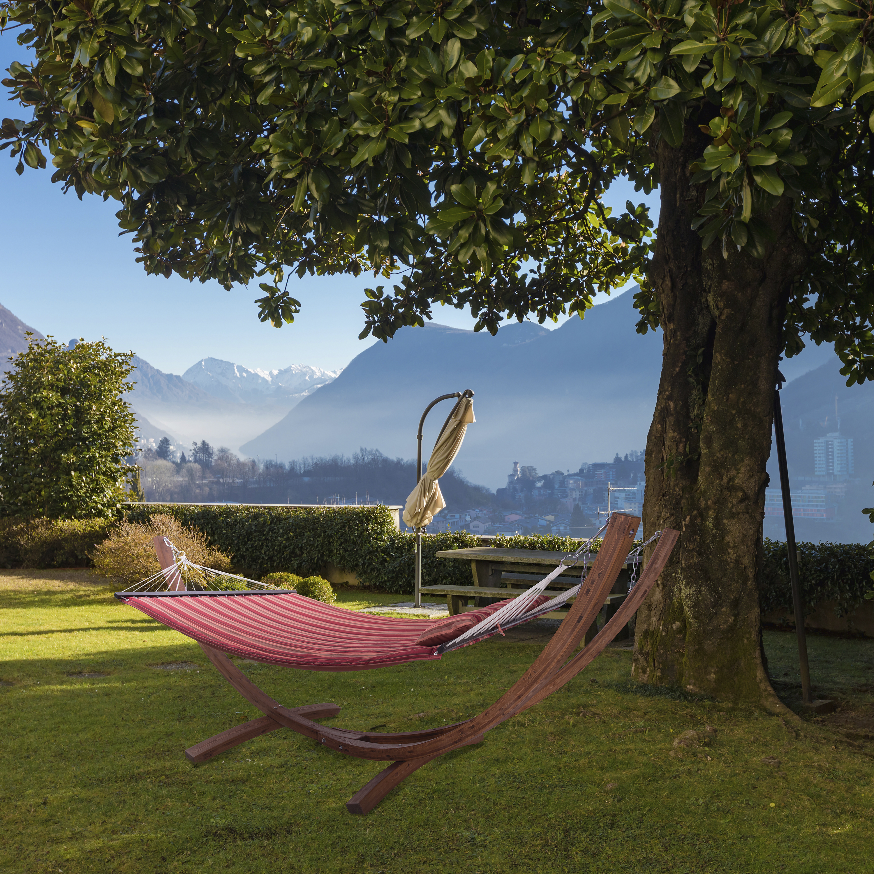 AXI Hawaii Hammock Set - Hammock with wooden frame - Red