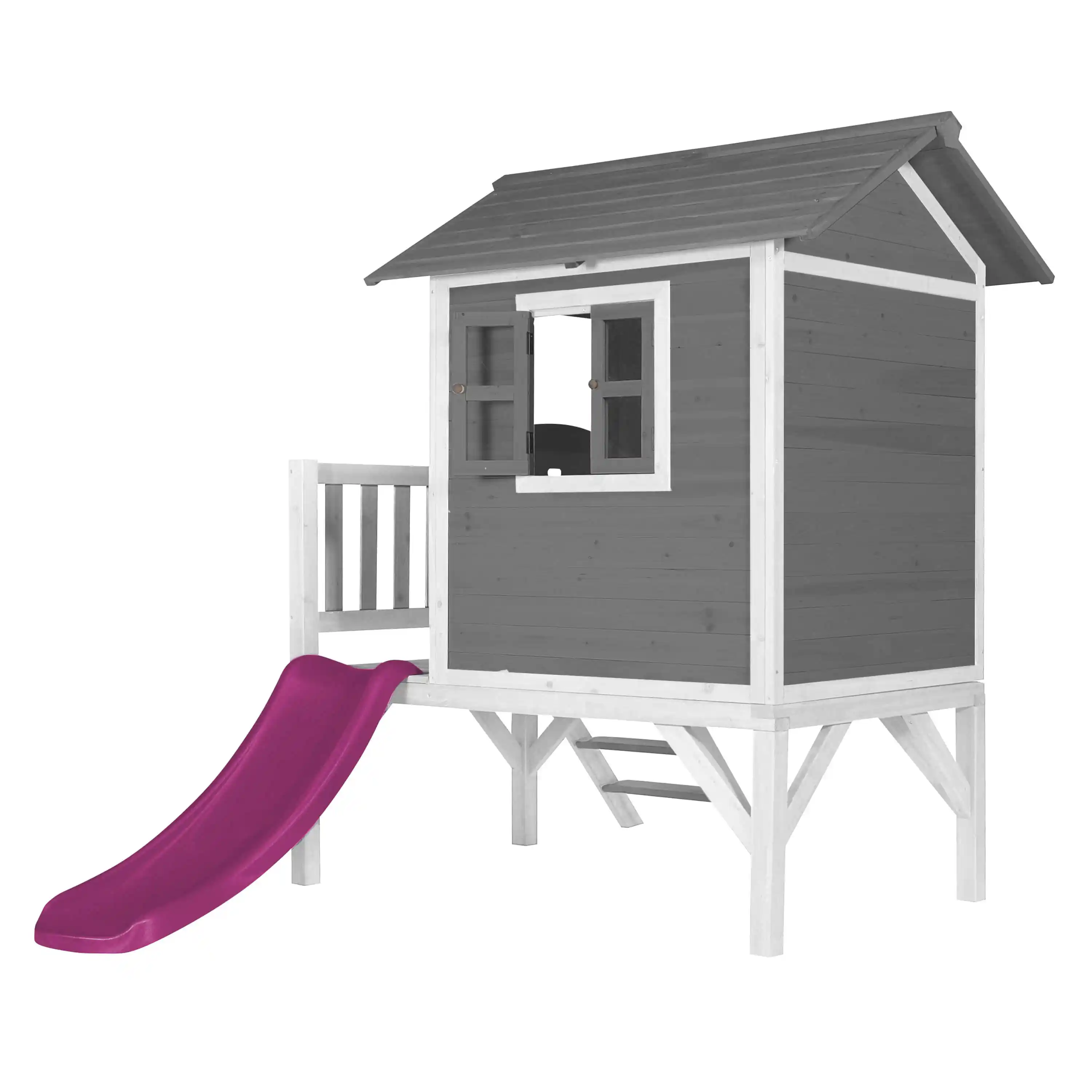 AXI Lodge XL Playhouse Cool Grey - Purple Slide