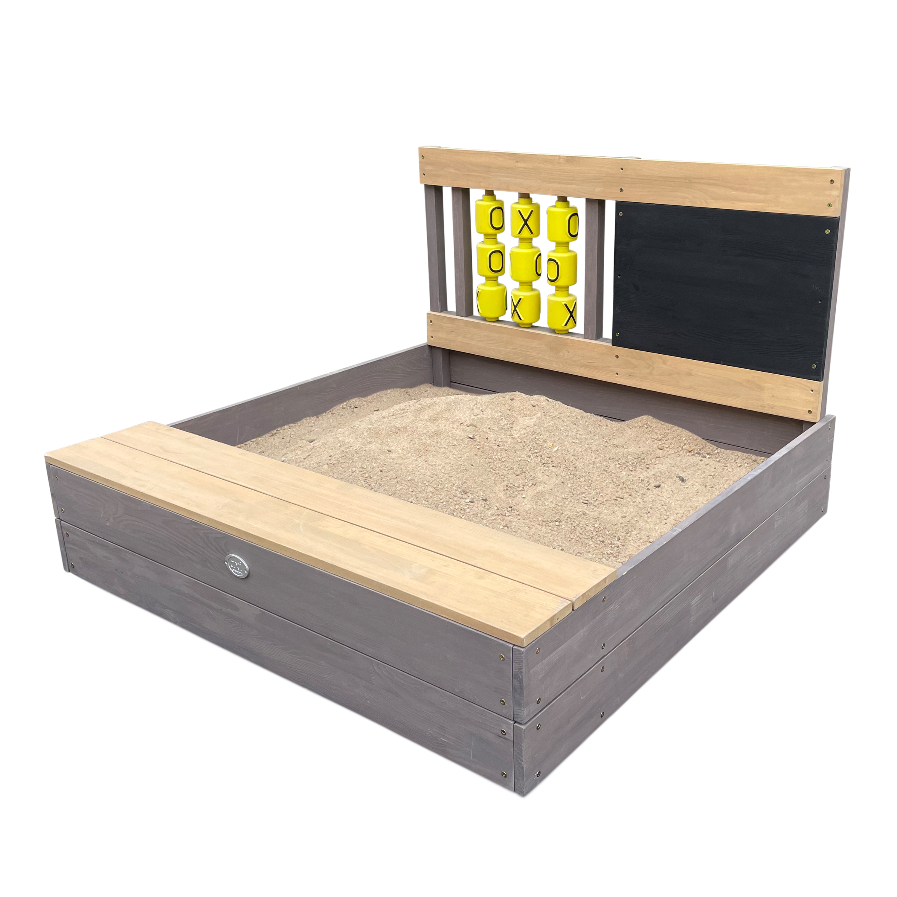 AXI Kitty Sandbox with Tic Tac Toe - 100 x 100 cm - Grey/Brown