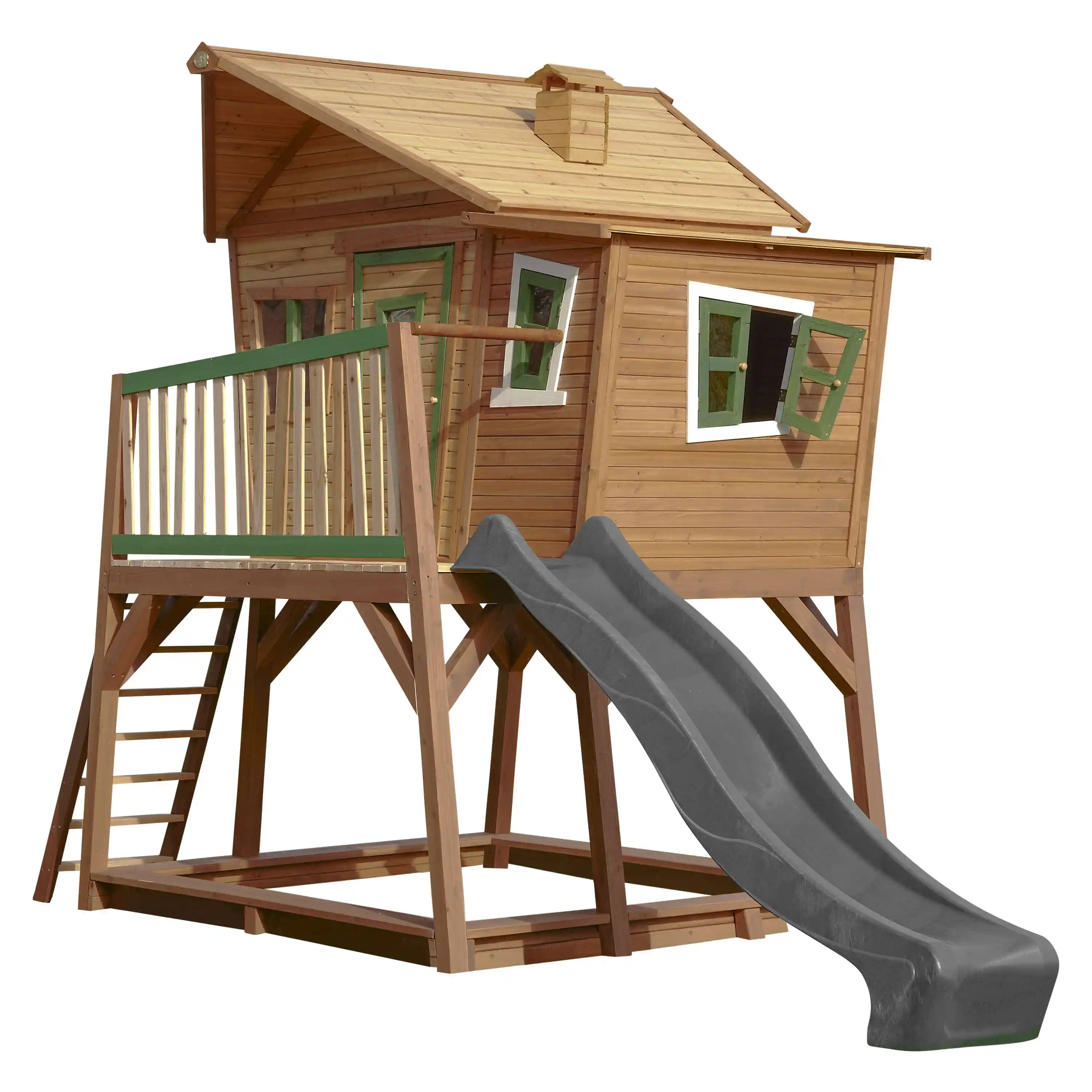 AXI Max Playhouse Brown/Green - Grey Slide