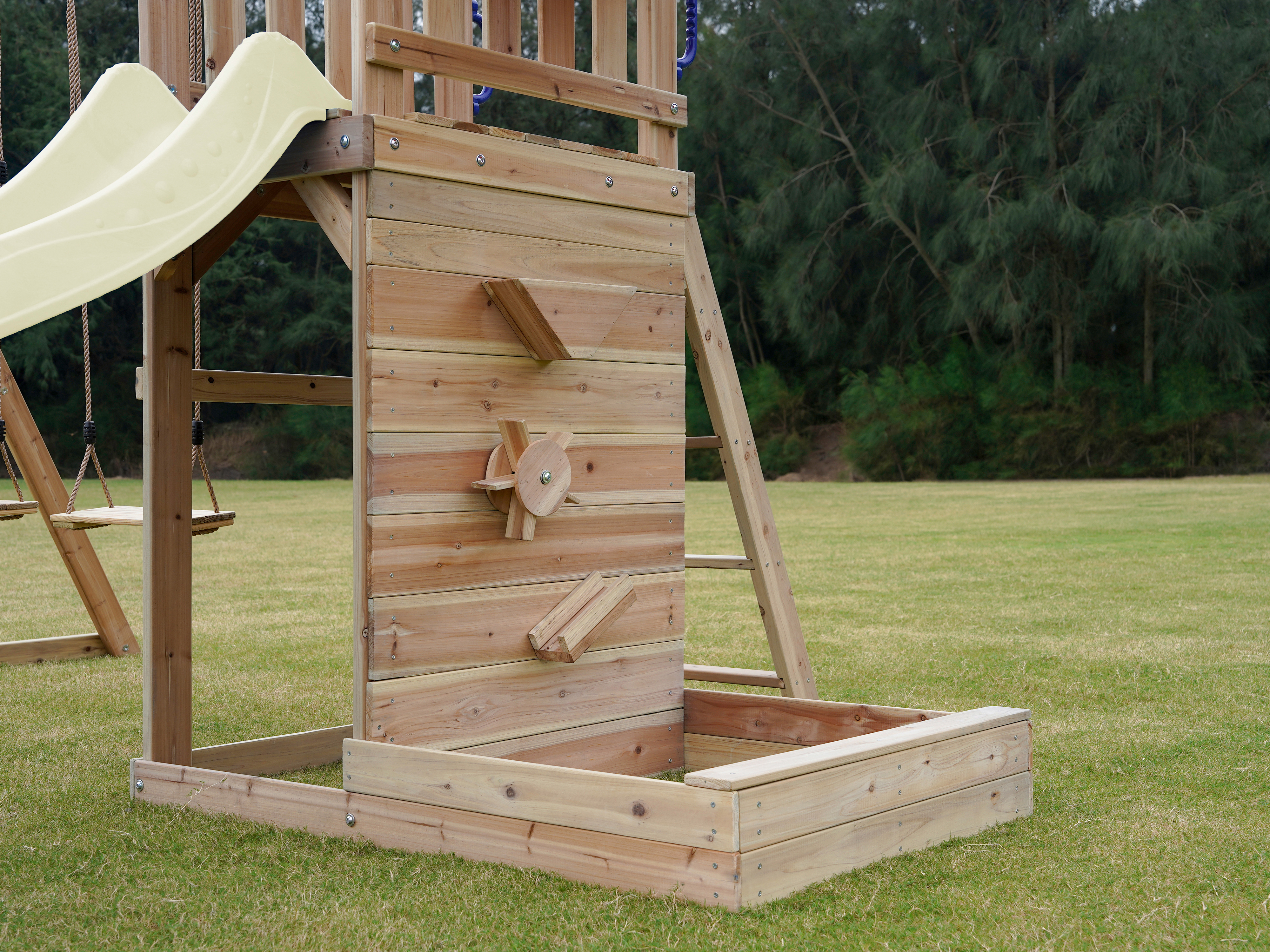 AXI Malik Climbing Frame with Double Swing Set - Cream Slide