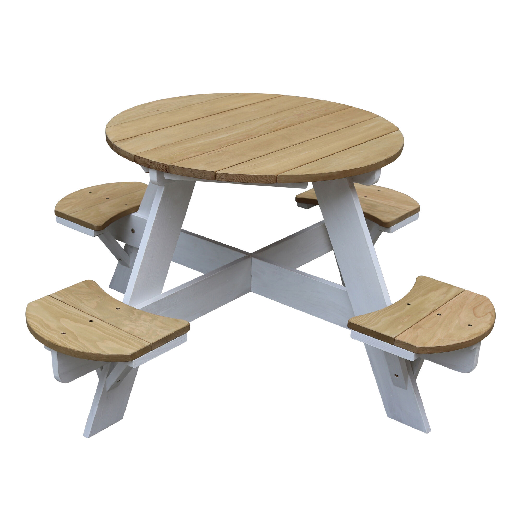 productfoto AXI UFO Picknicktafel Rond Bruin/wit