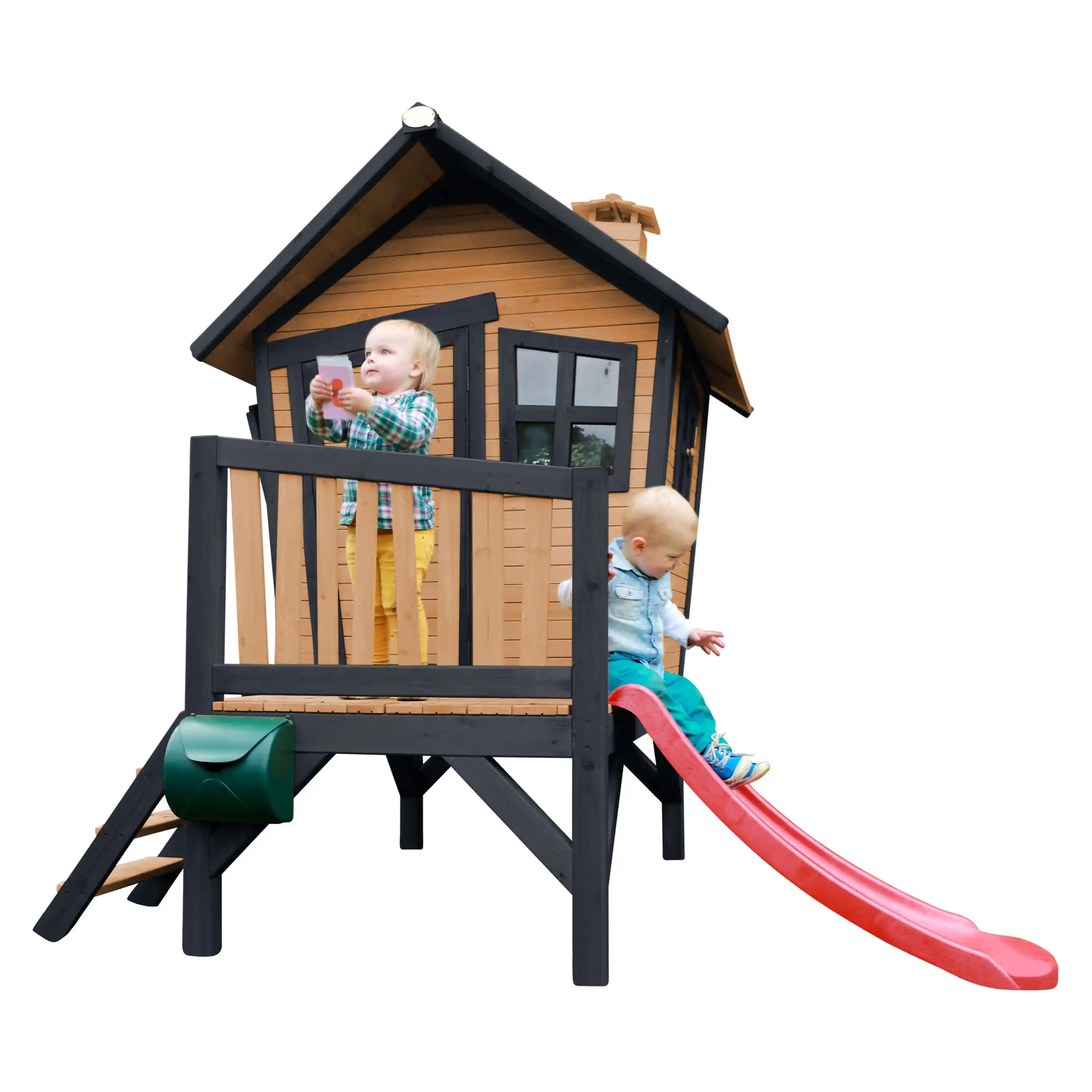 AXI Robin Playhouse Brown/Anthracite - Red Slide