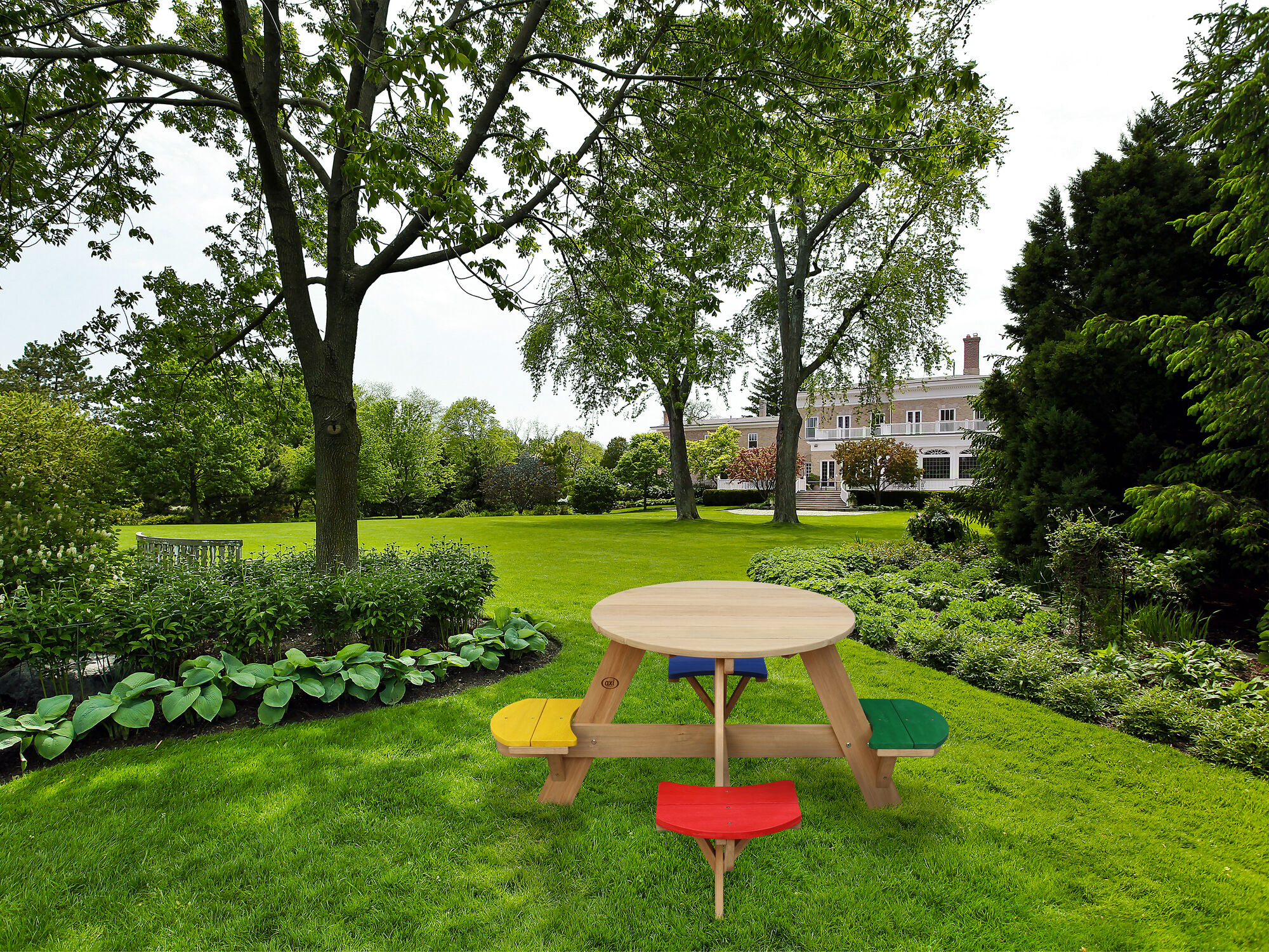 sfeerfoto AXI UFO Picknicktafel Rond Regenboog