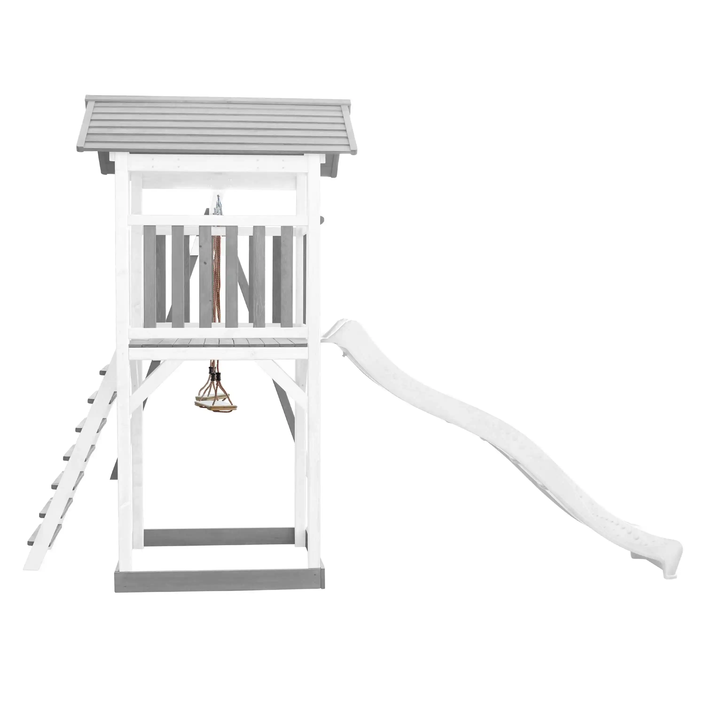 AXI Beach Tower with Double Swing Set Grey/White - White Slide