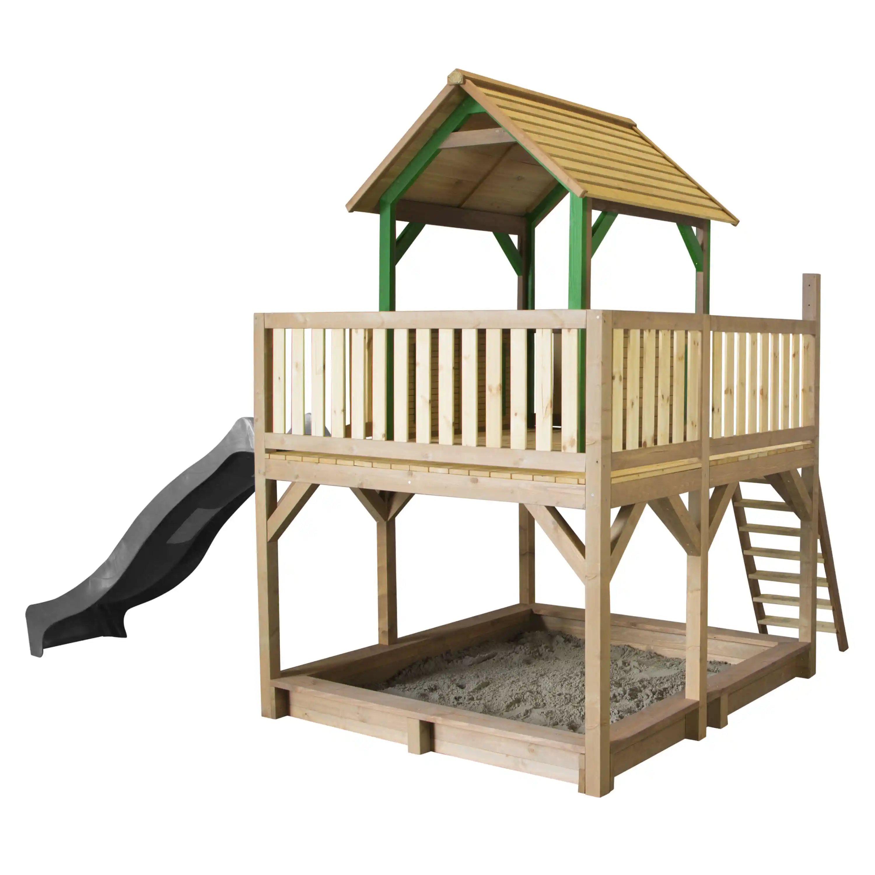 AXI Atka Play Tower Brown/Green - Grey Slide