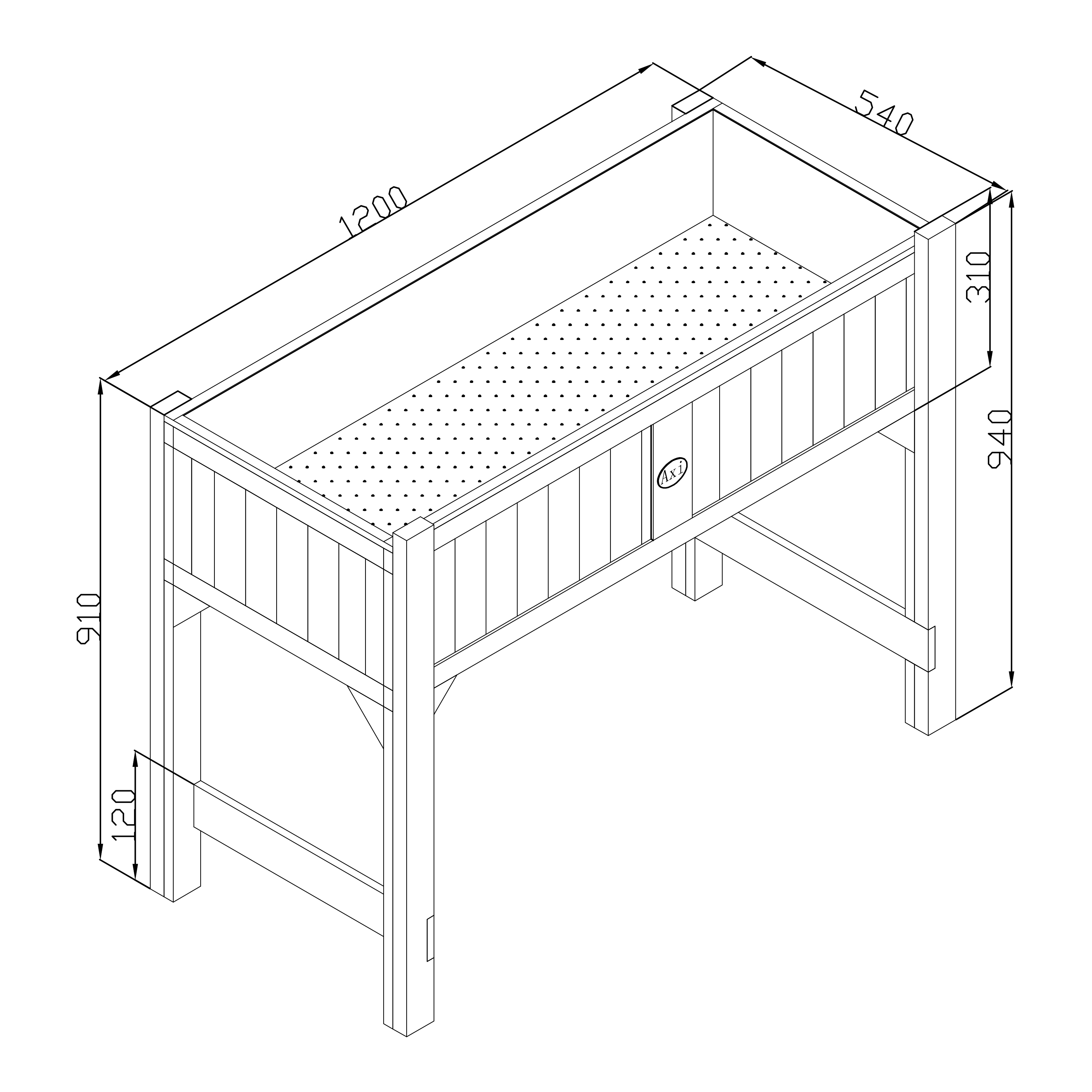 AXI Gardening Table with ground cloth - Brown/White