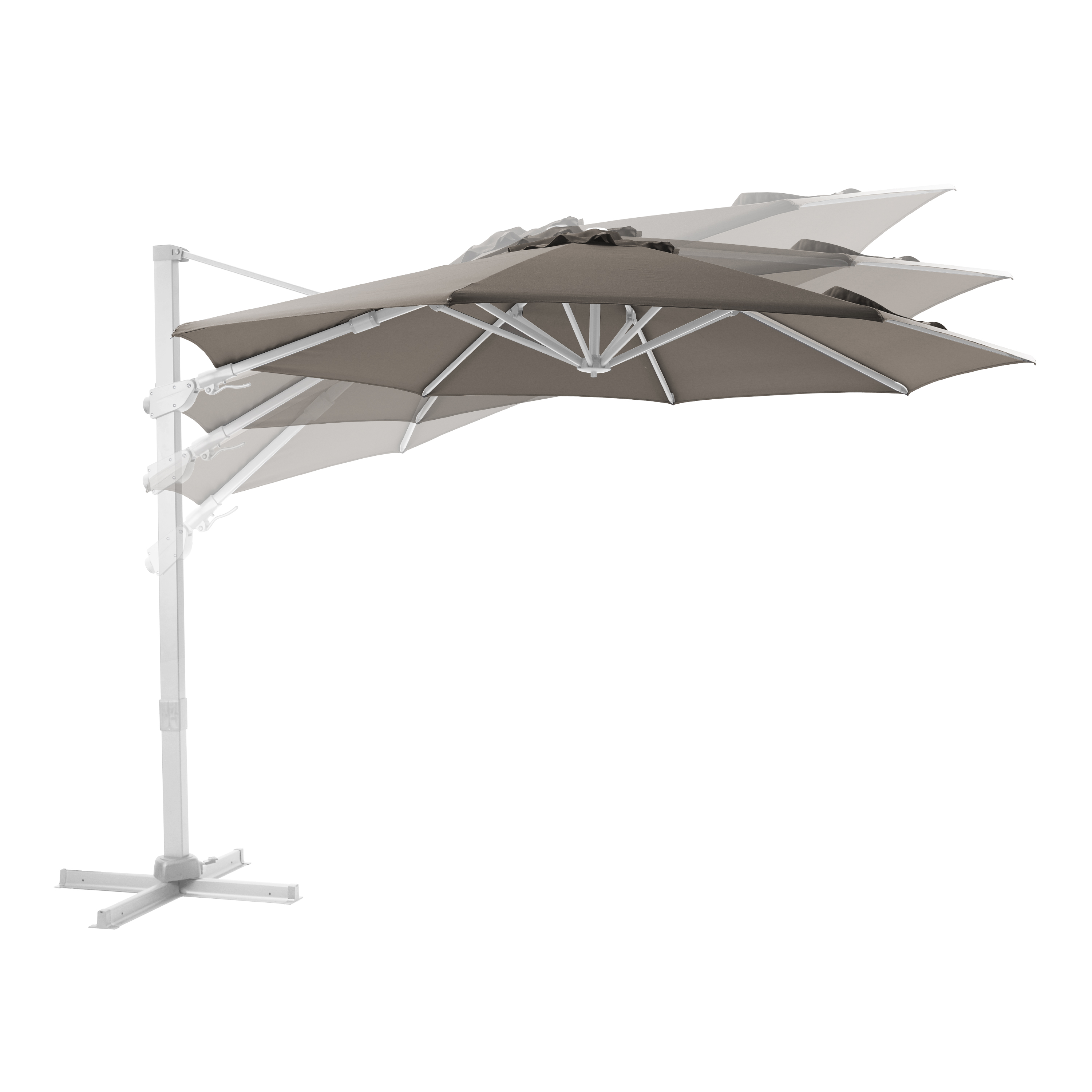 AXI Cyrus Premium Cantilever Parasol Ø 300cm Round - White/Taupe