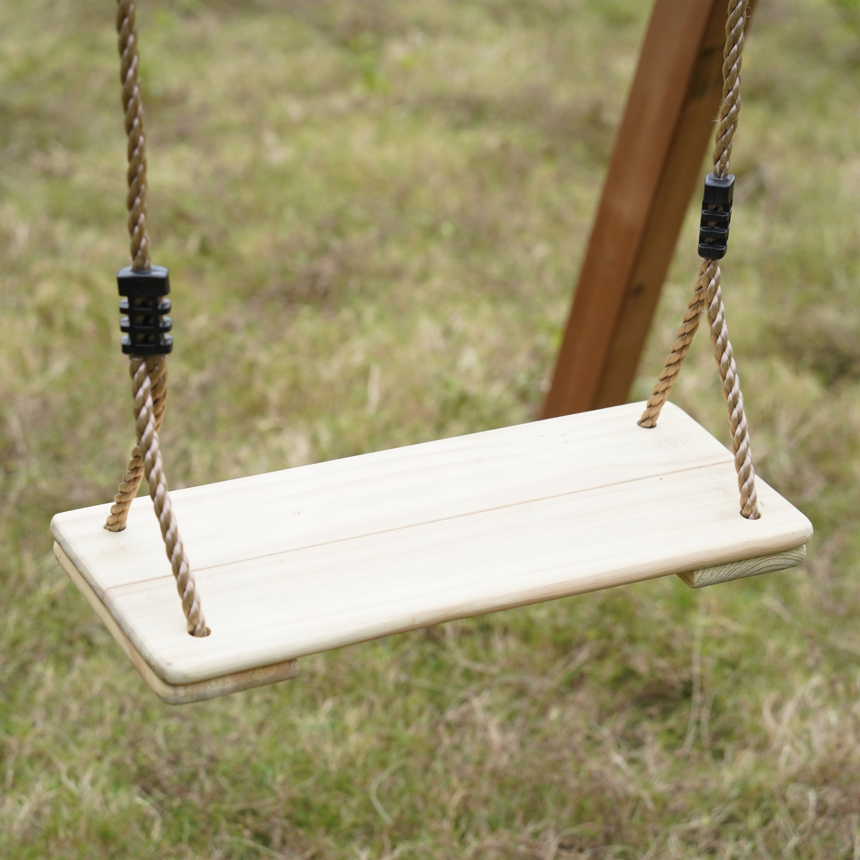 AXI Cody Climbing Frame with Swings, Trapeze and Climbing Wall – Cream Double Slide and Tube Slide