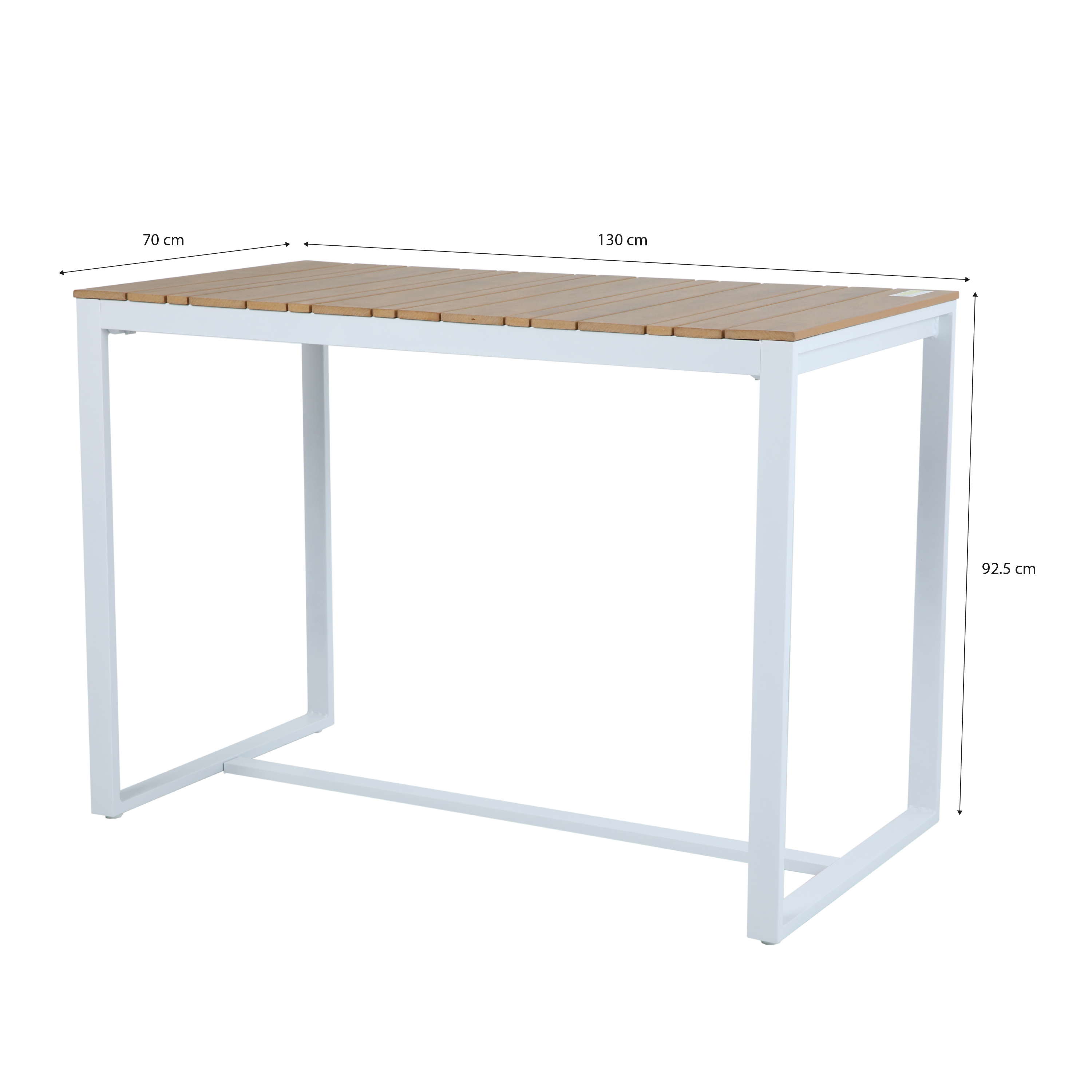 AXI Ravi Bar set with 4 bar stools White with Teak-look Polywood-8720365062605 AXI Ravi Bar set with 4 bar stools White with Teak-look Polywood