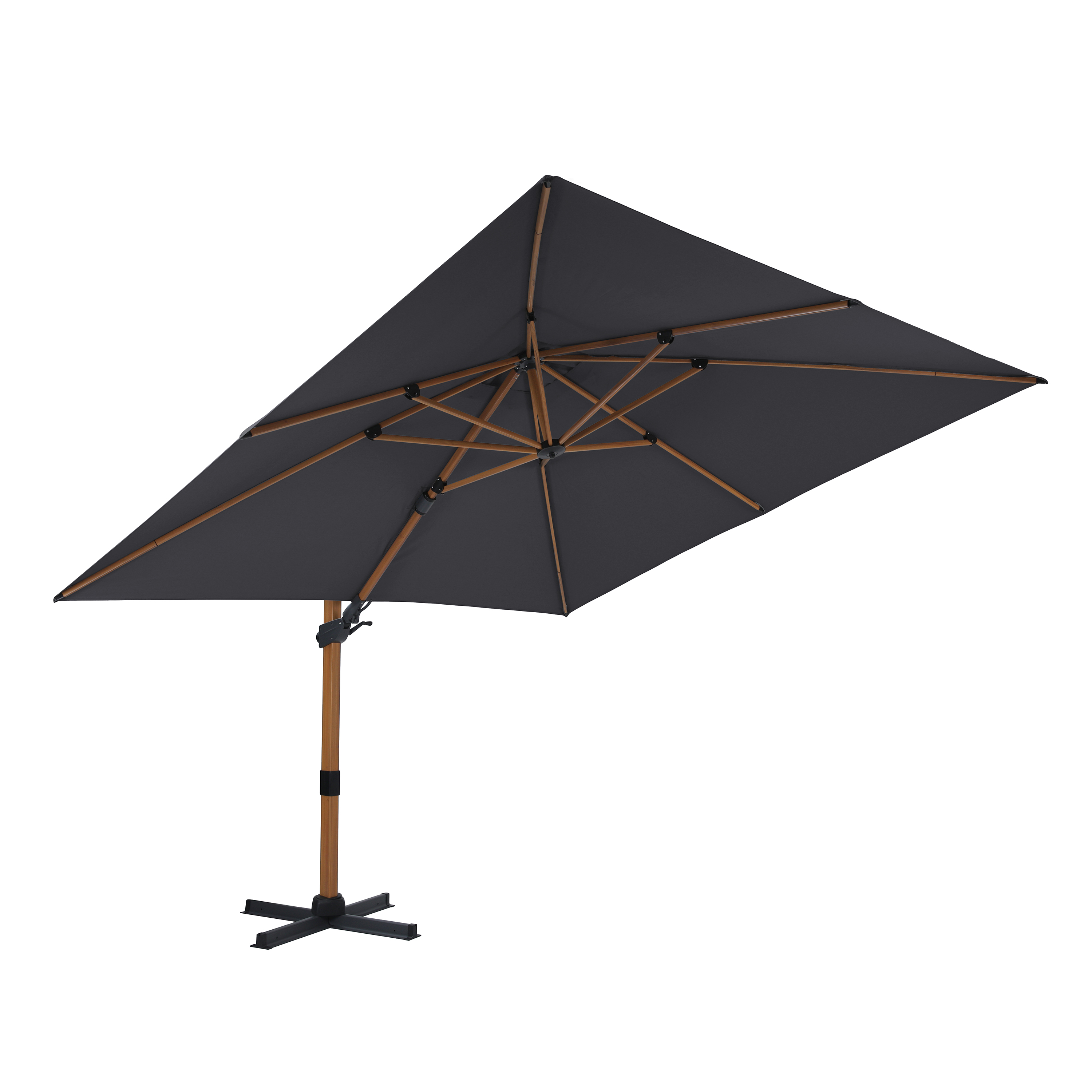 AXI Apollo Premium Cantilever Parasol 300x300cm - Wood-look/Grey