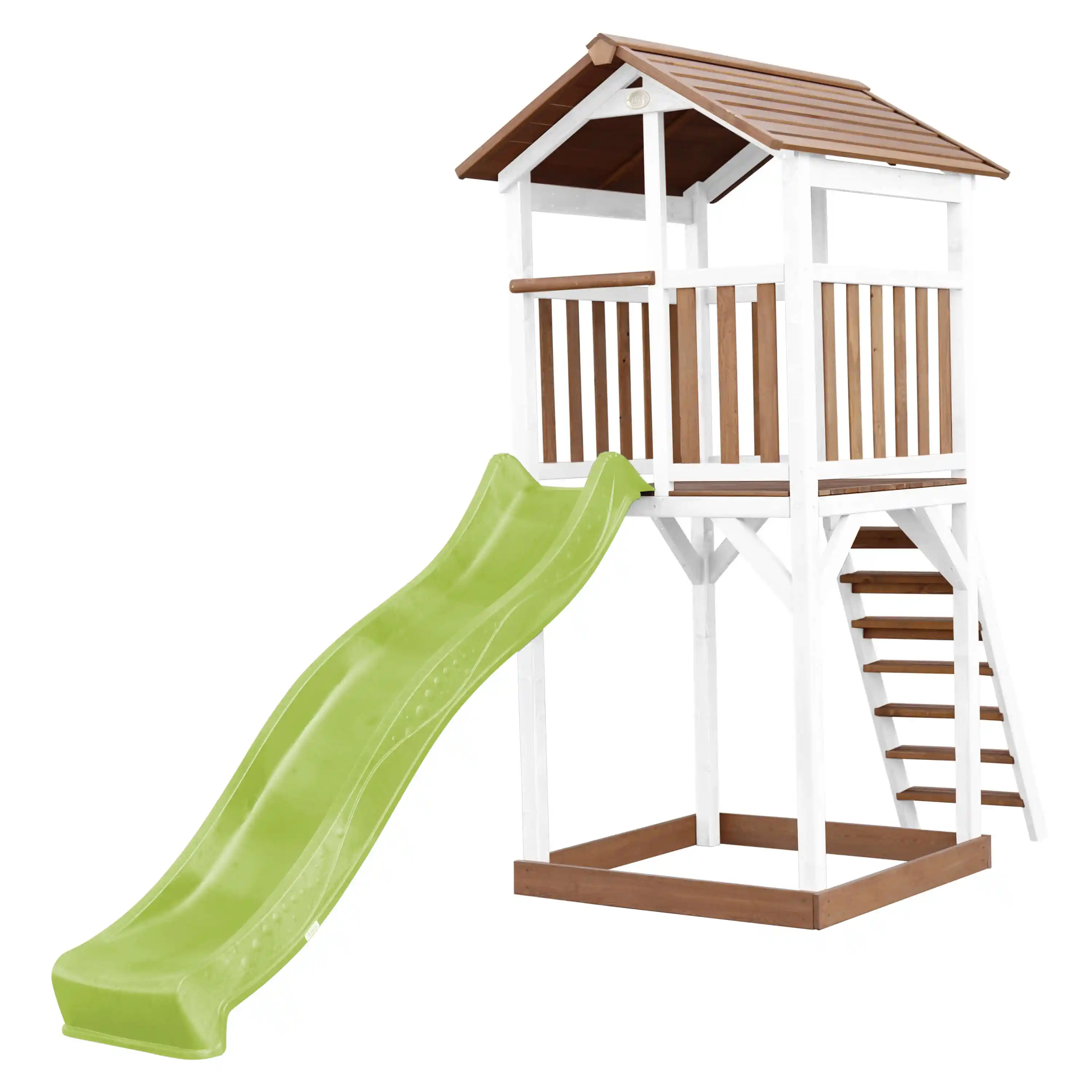 AXI Beach Tower Brown/White - Lime Green Slide