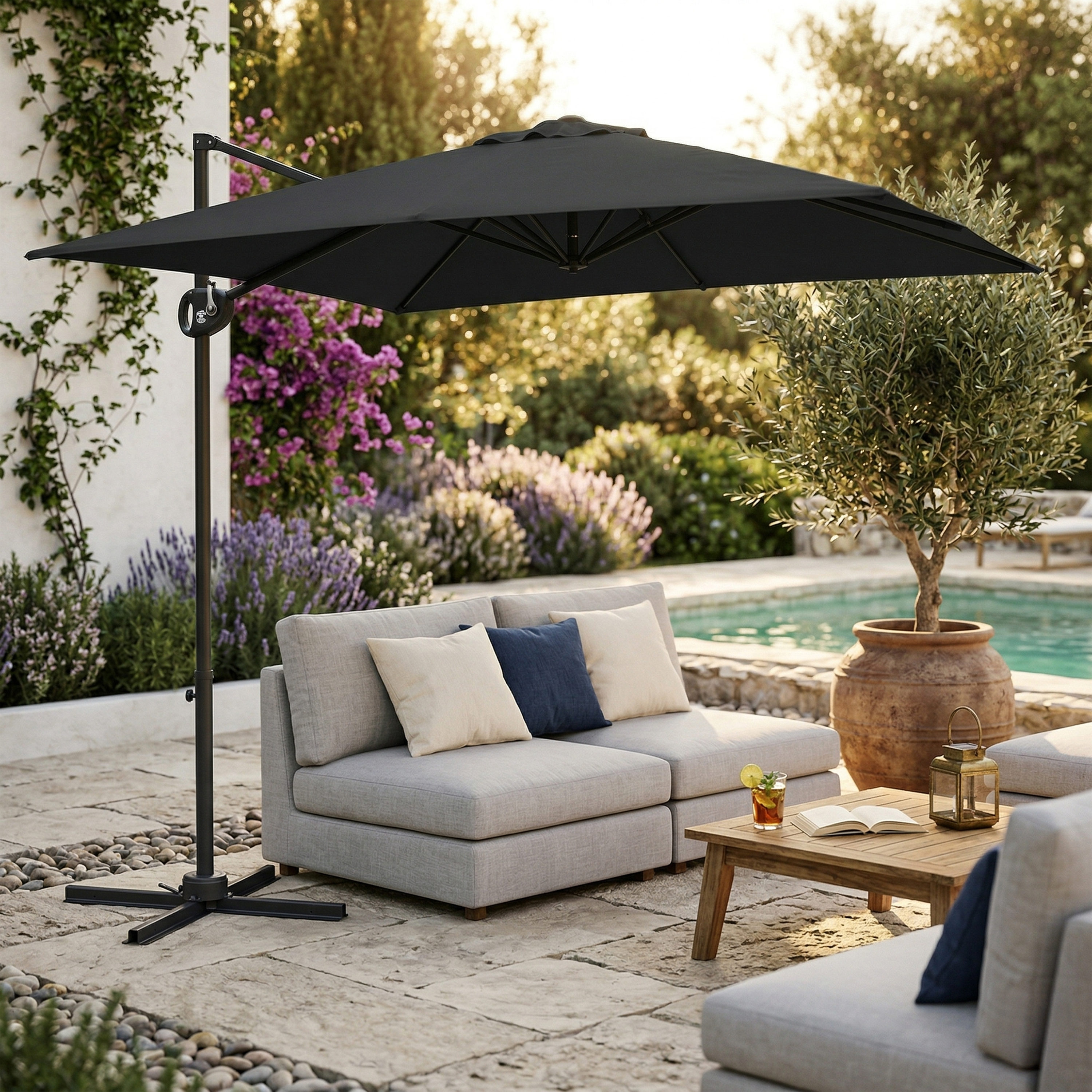AXI Mira Cantilever Parasol 300x300cm Anthracite/Grey