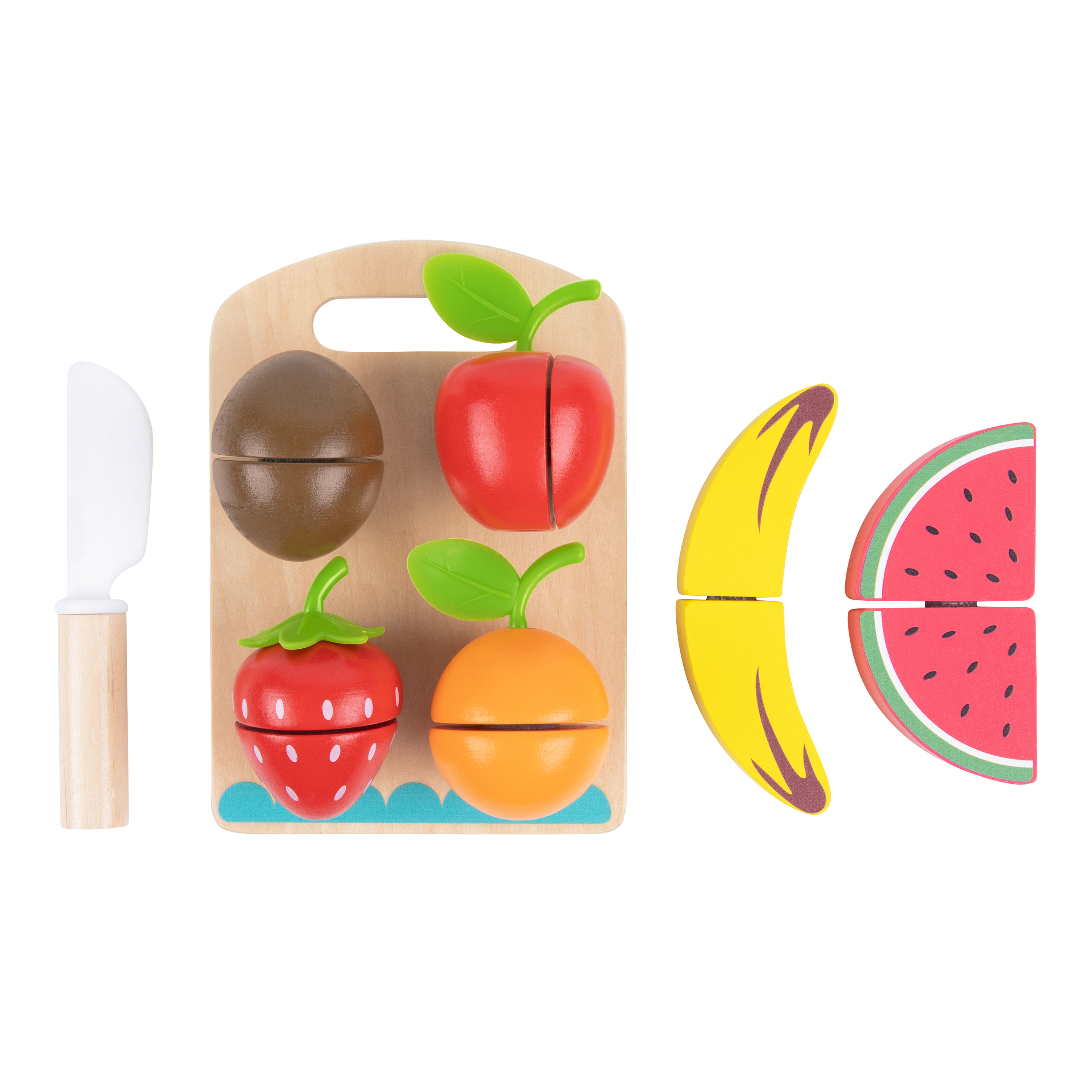 Tooky Toy Wooden Cutting Play Set Fruit