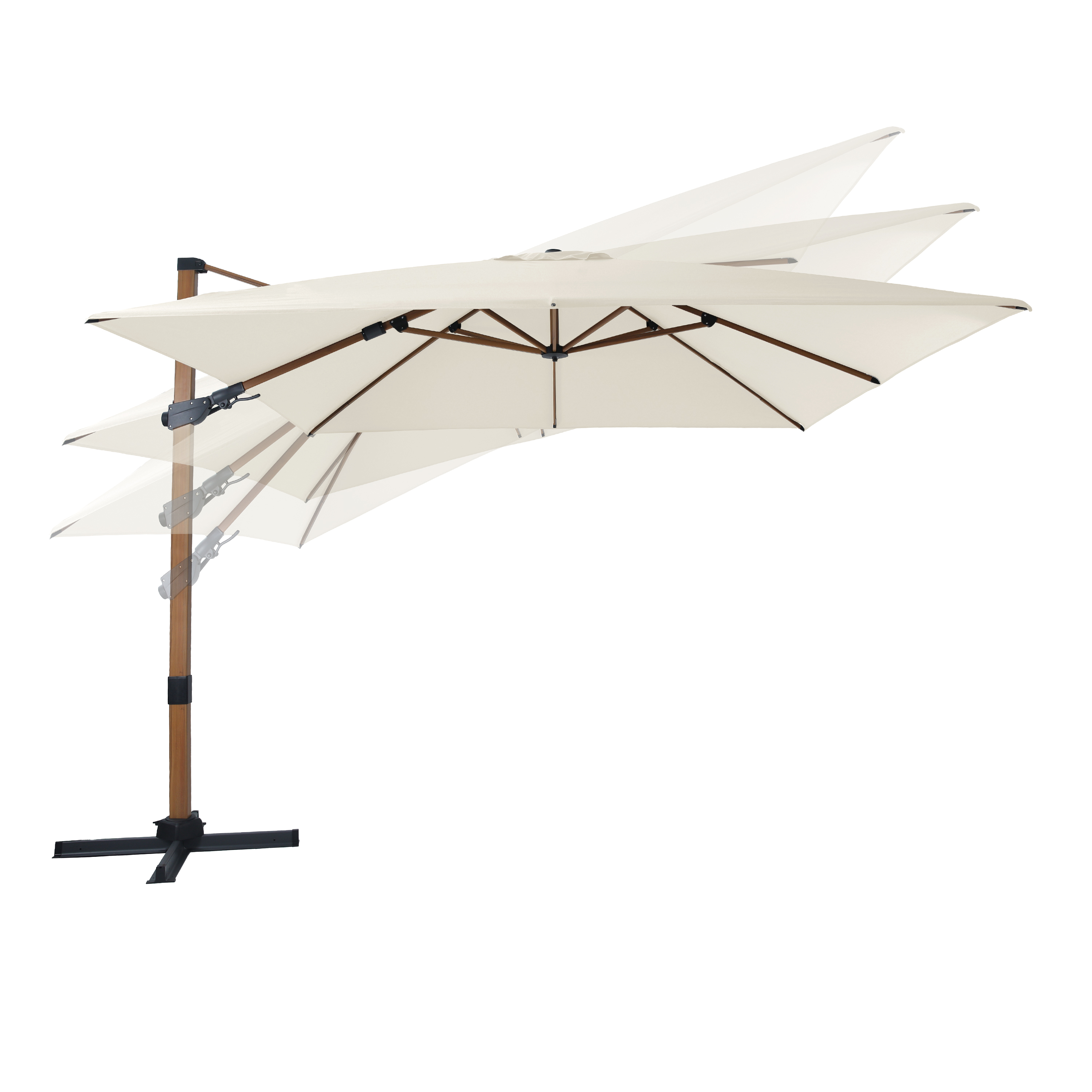 AXI Apollo Premium Cantilever Parasol 300x300cm - Wood-look/Beige