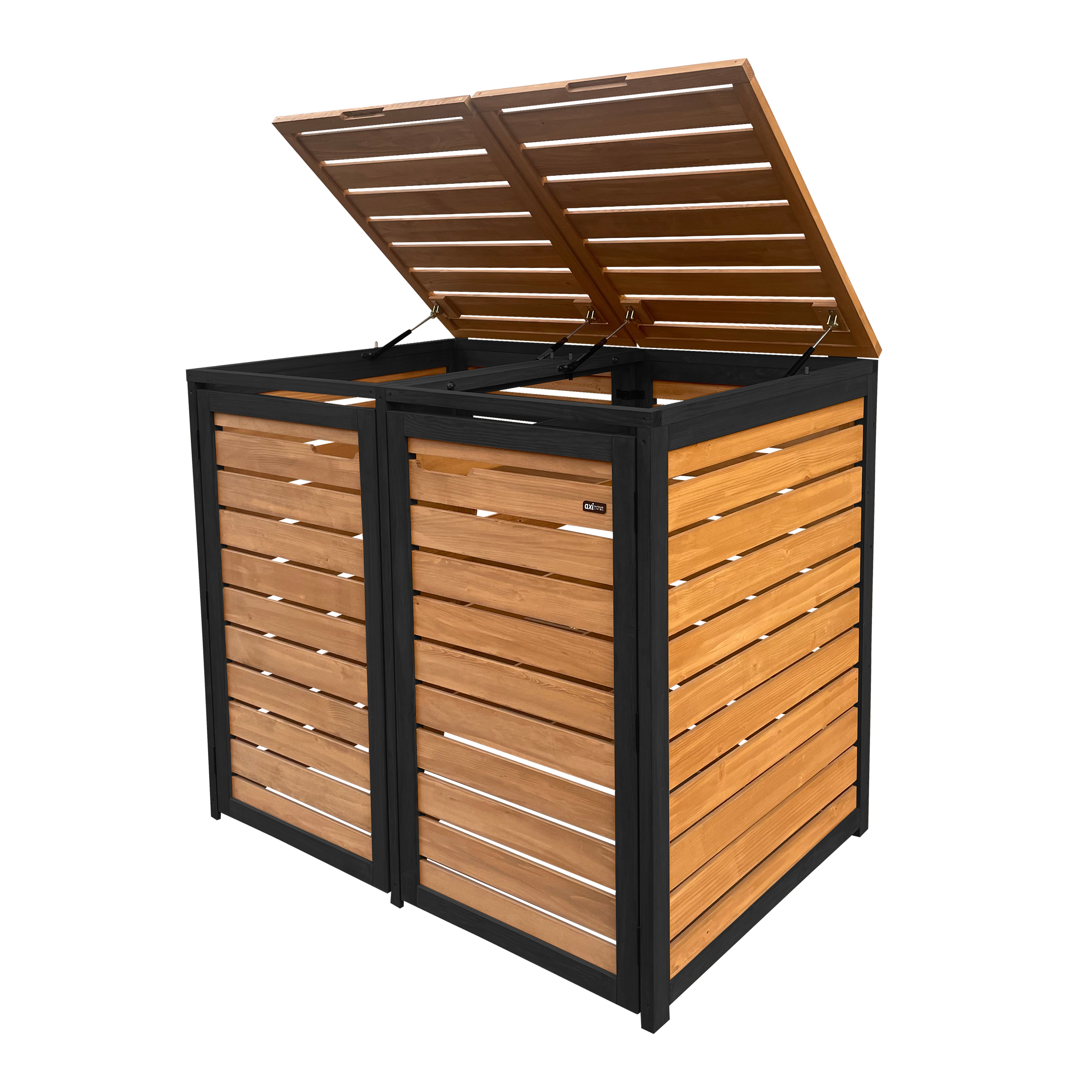 AXI Lex Wooden Bin Storage Brown/Black - 2 bins