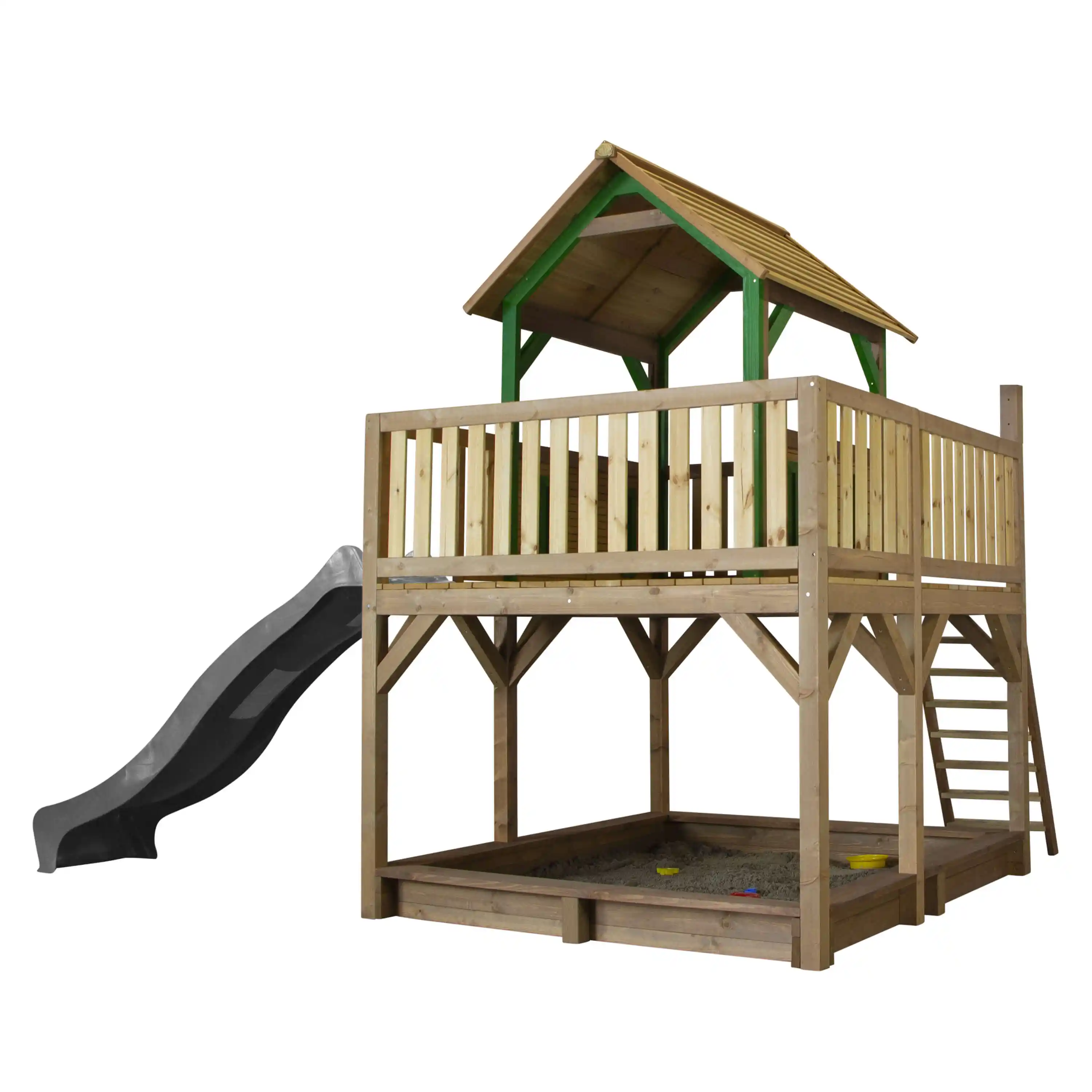 AXI Atka Play Tower Brown/Green - Grey Slide