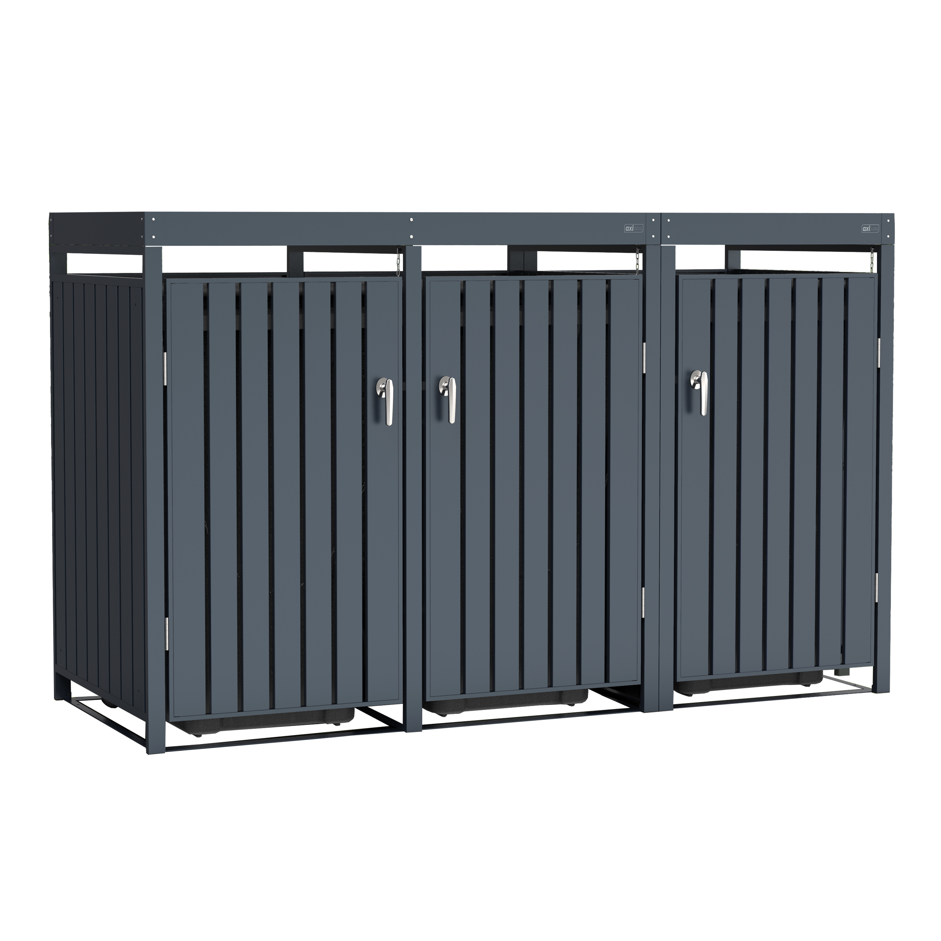AXI Leon Metal Garbage Bin Shed with Planter - 3 Garbage Bins