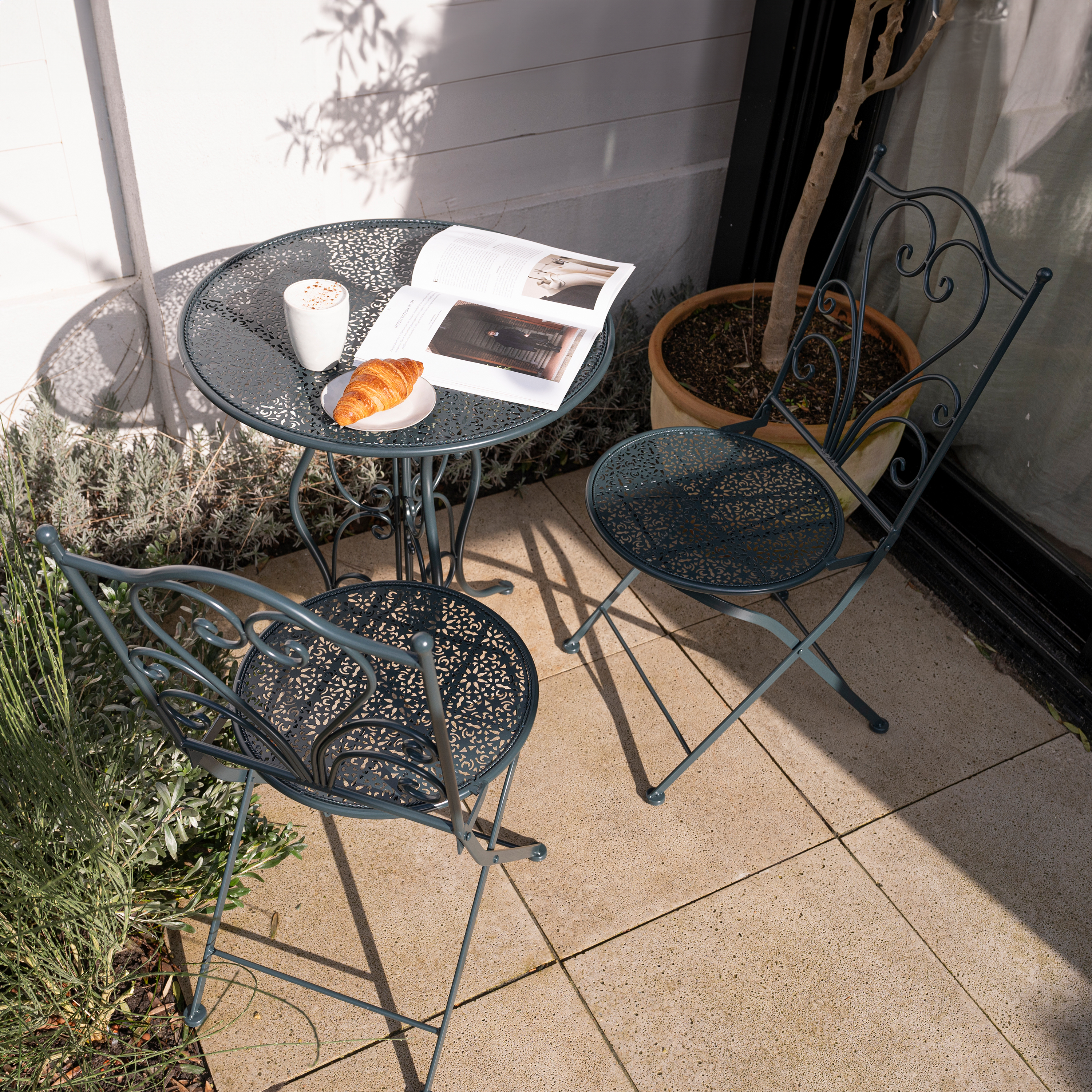 AXI Eloise Metal Bistro Set - Punched Anthracite