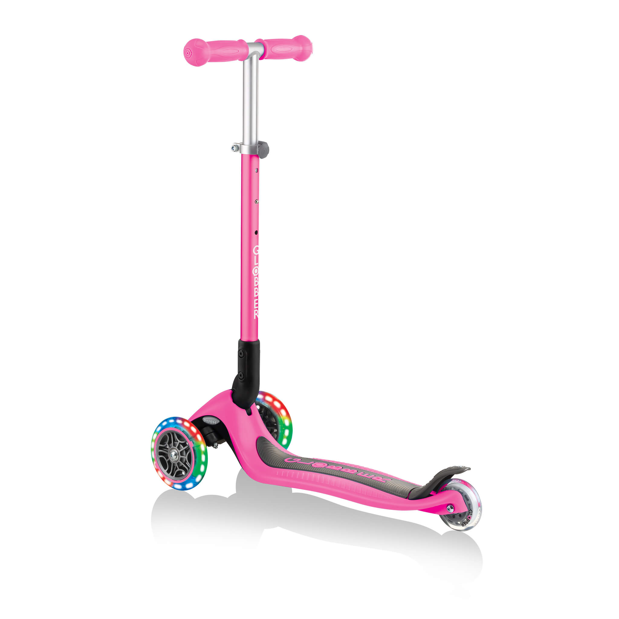 Globber Primo Foldable Lights Scooter - Pink